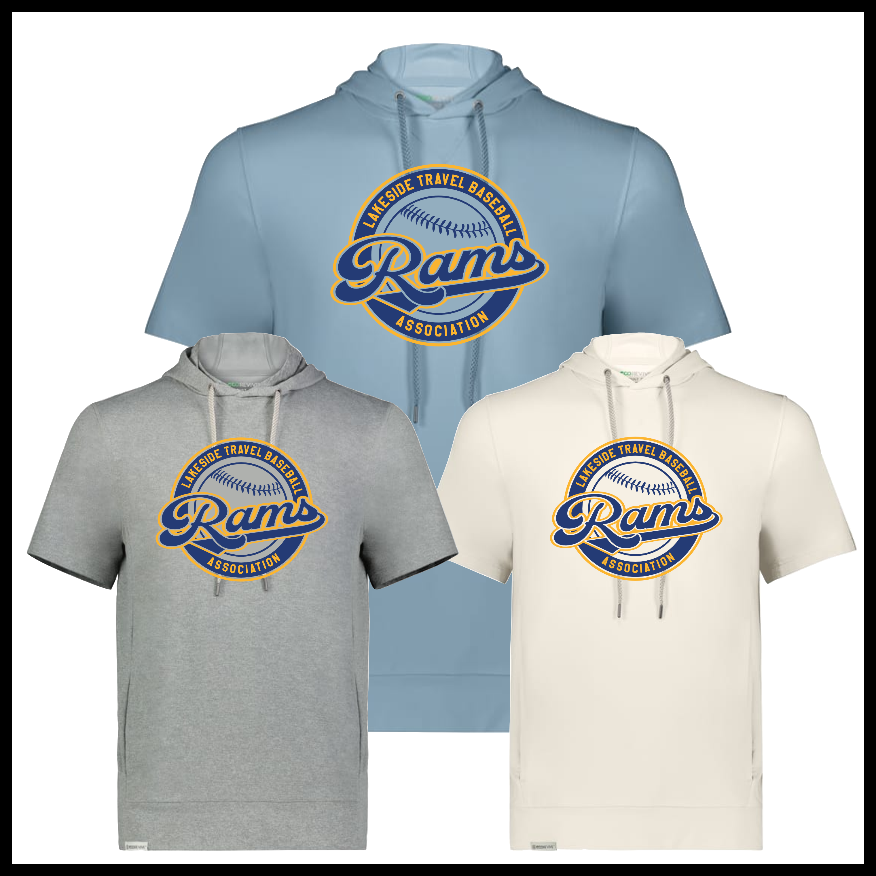 LTBA Rams Baseball Soft Knit Short Sleeve Hooded Pullover