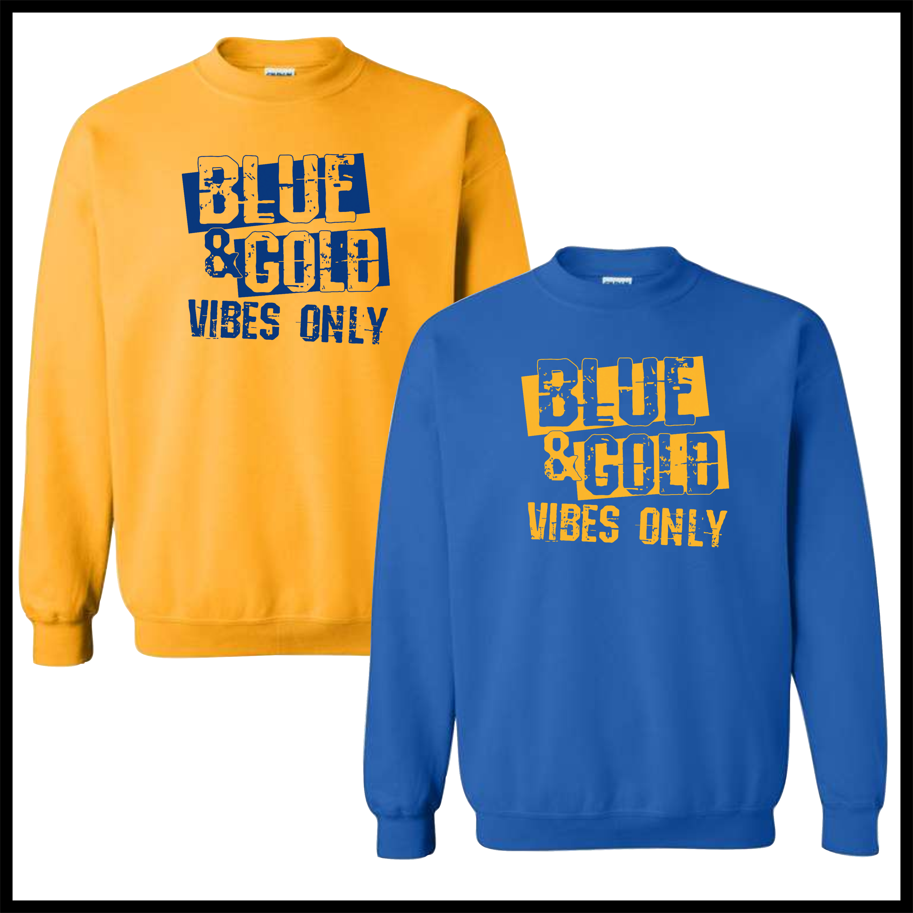 LTBA BLUE & GOLD Cotton Blend Crewneck Sweatshirt
