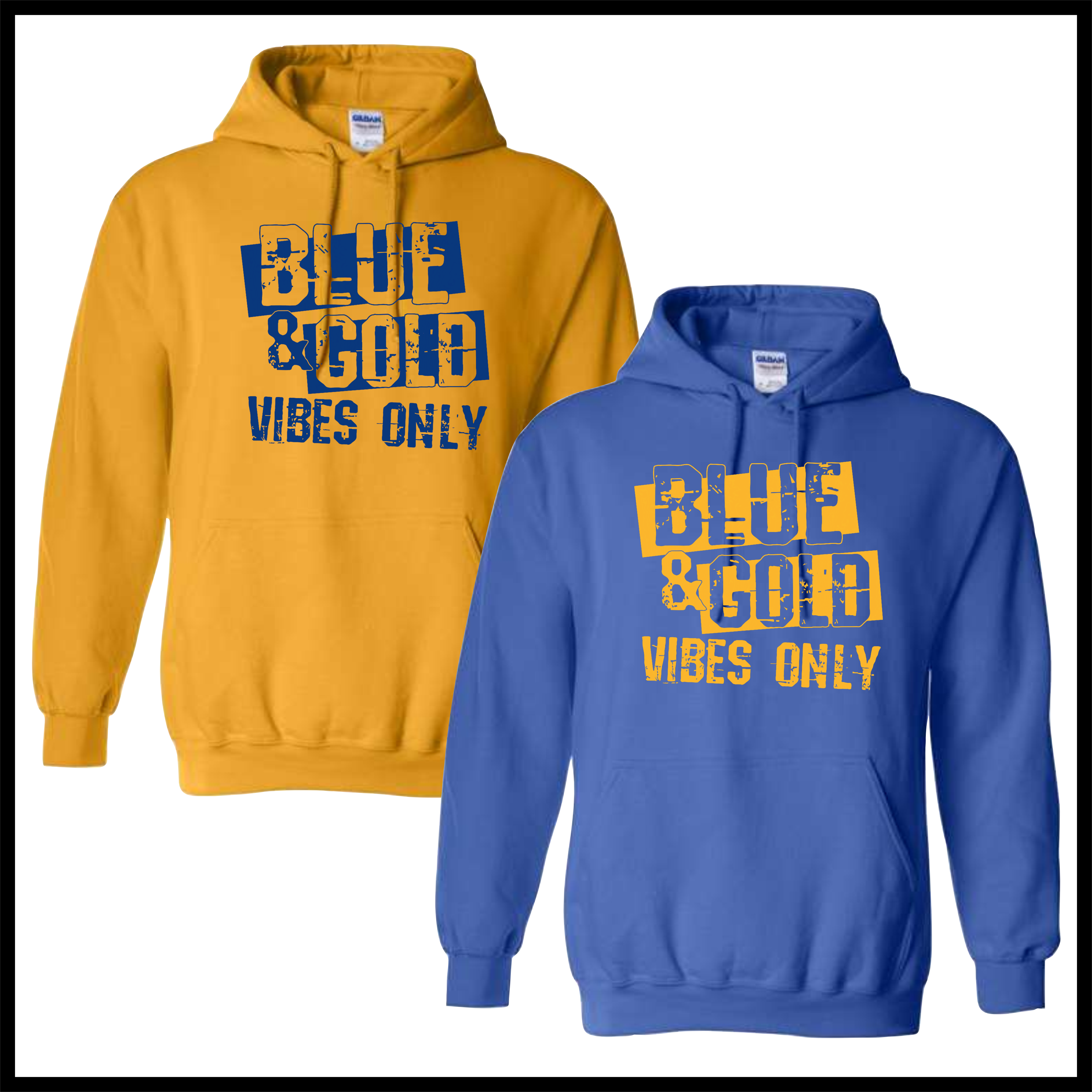 LTBA BLUE & GOLD Cotton Blend Hoodie Sweatshirt