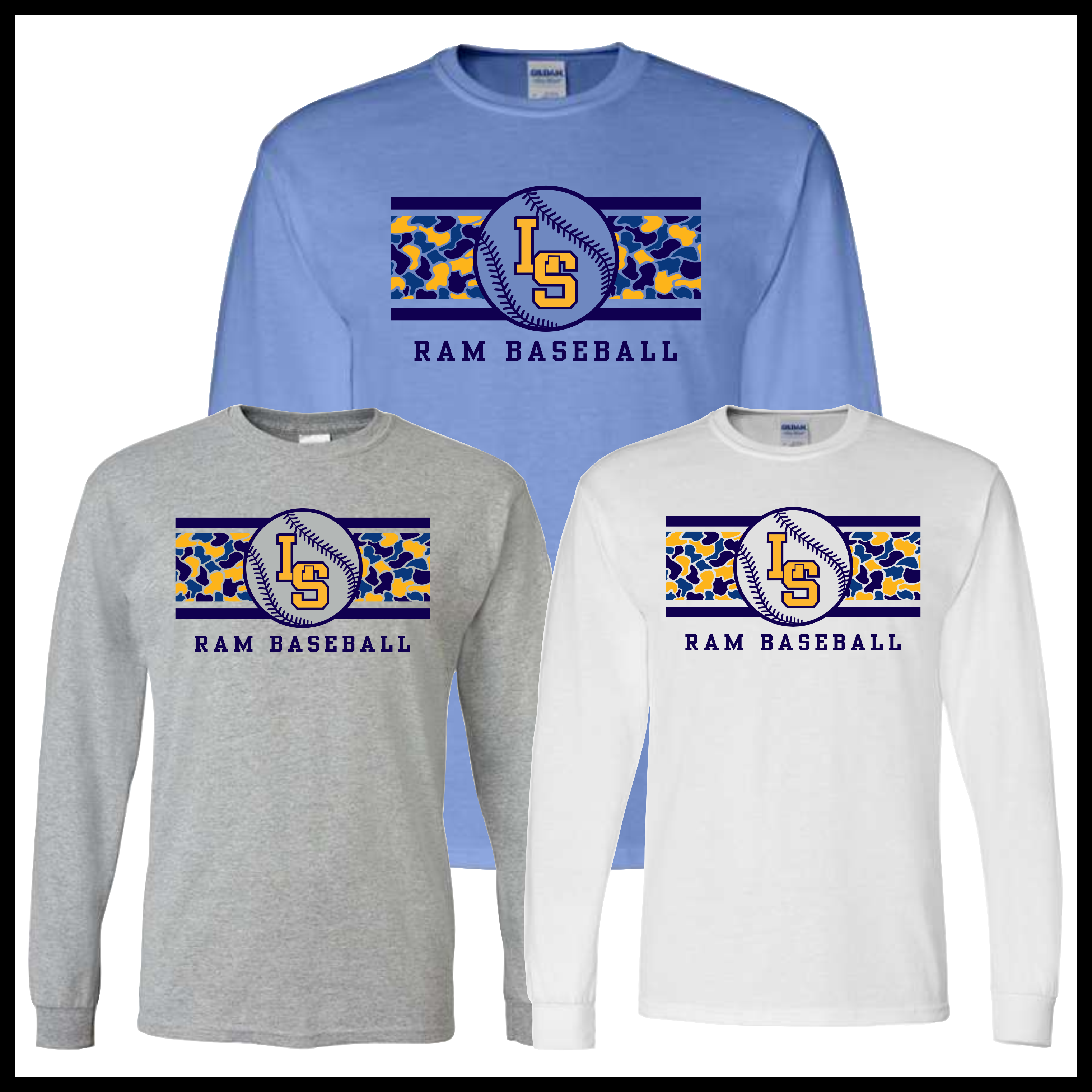 LTBA Camo Print Long Sleeve Cotton Blend T-Shirt