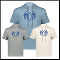 LTBA Distressed Ram Head Soft Knit Short Sleeve Hooded Pullover