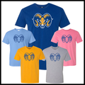 LTBA Distressed Ram Head Short Sleeve Cotton Blend T-Shirt
