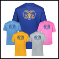 LTBA Distressed Ram Head Short Sleeve 100% Poly Wicking T-Shirt