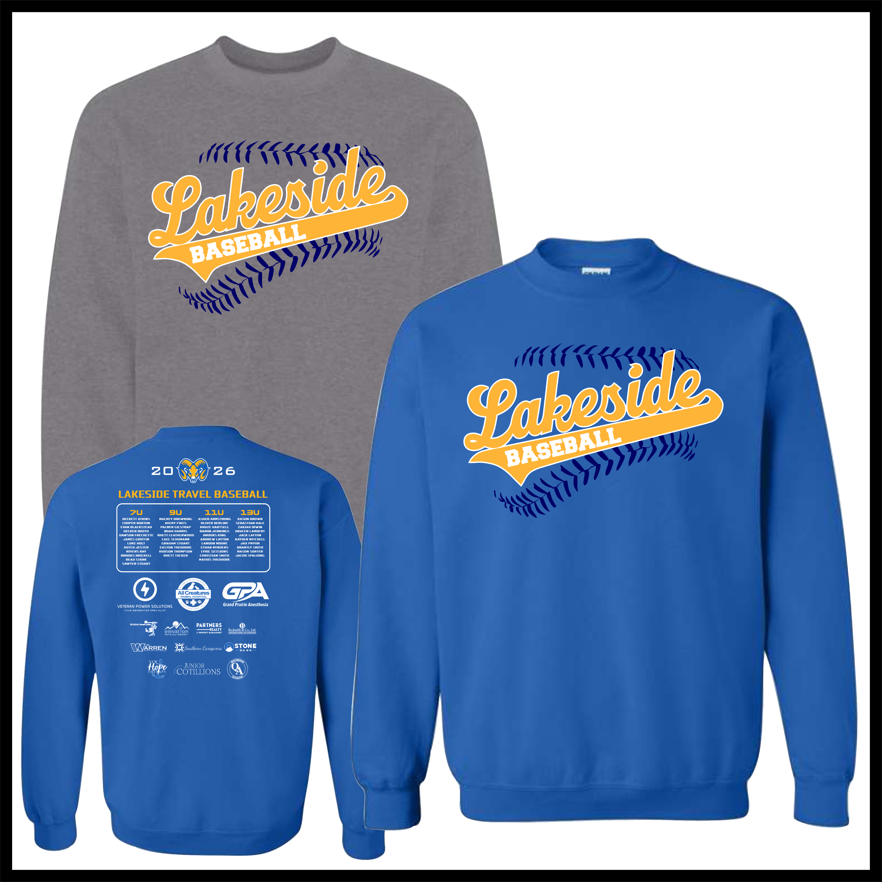 LTBA BASEBALL Cotton Blend Crewneck Sweatshirt