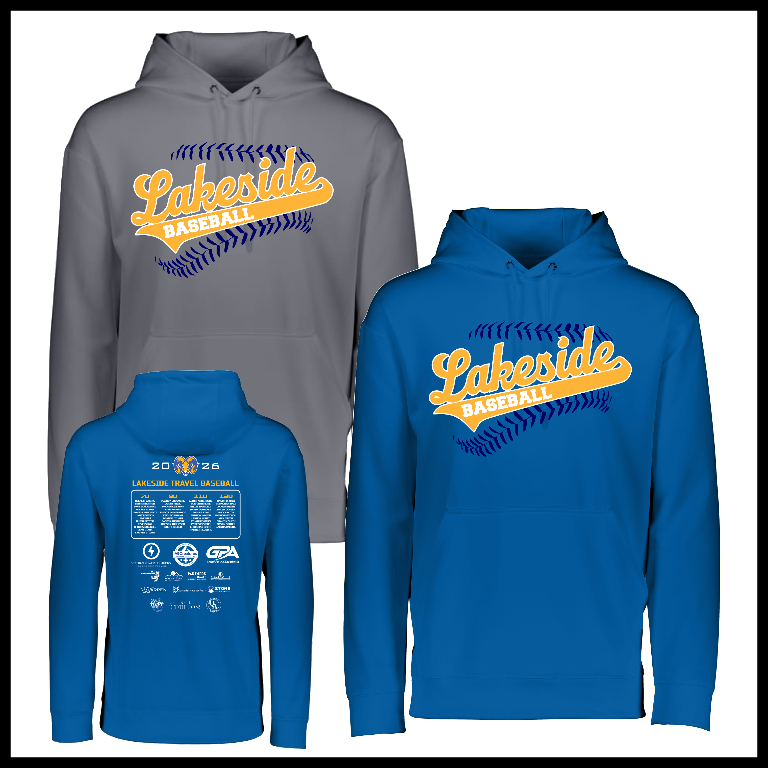LTBA BASEBALL 100% Poly Wicking Hoodie Sweatshirt