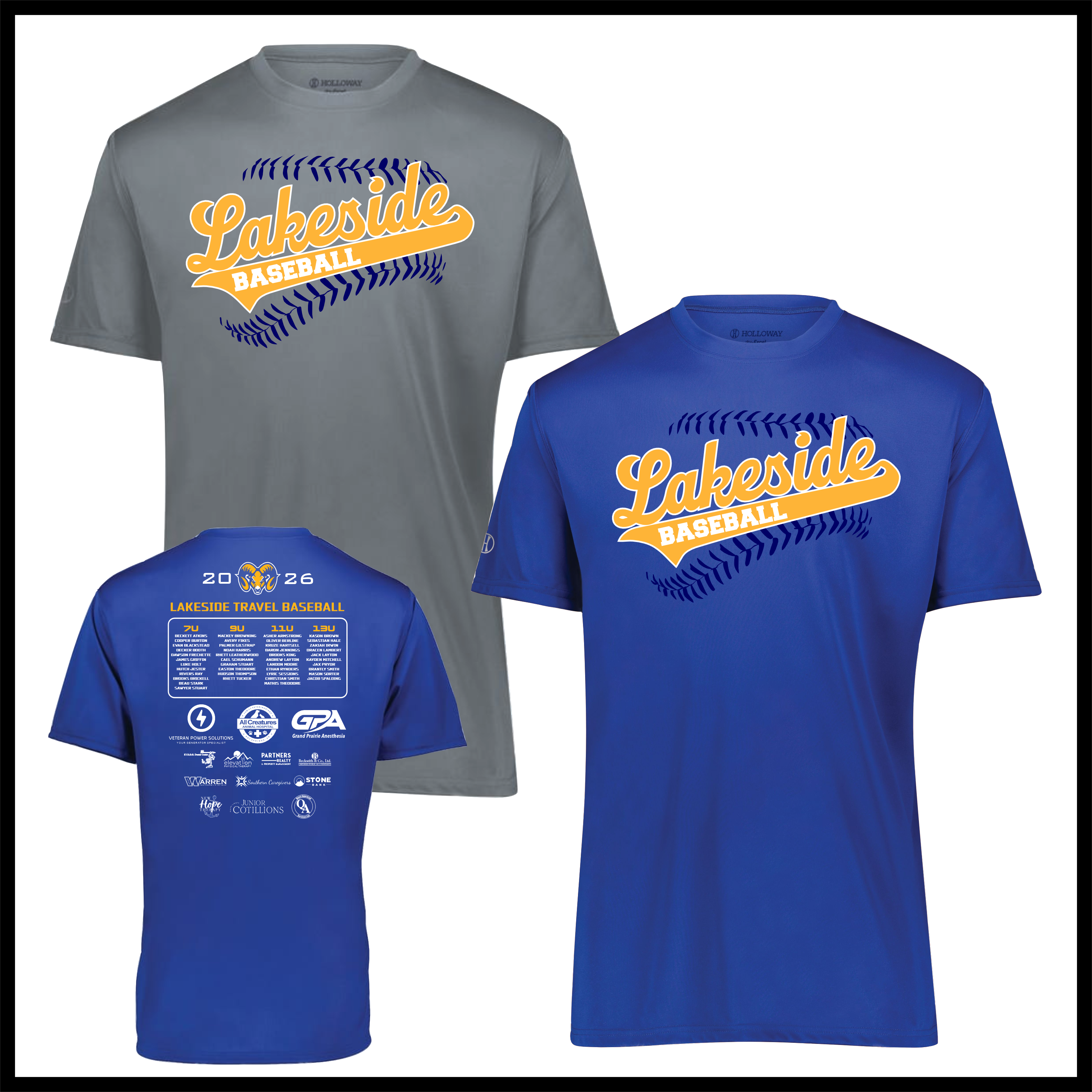 LTBA BASEBALL Short Sleeve 100% Poly Wicking T-Shirt