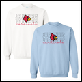 Lady Cardinals CARDINALS STACKED TEXT Cotton Blend Crewneck Sweatshirt