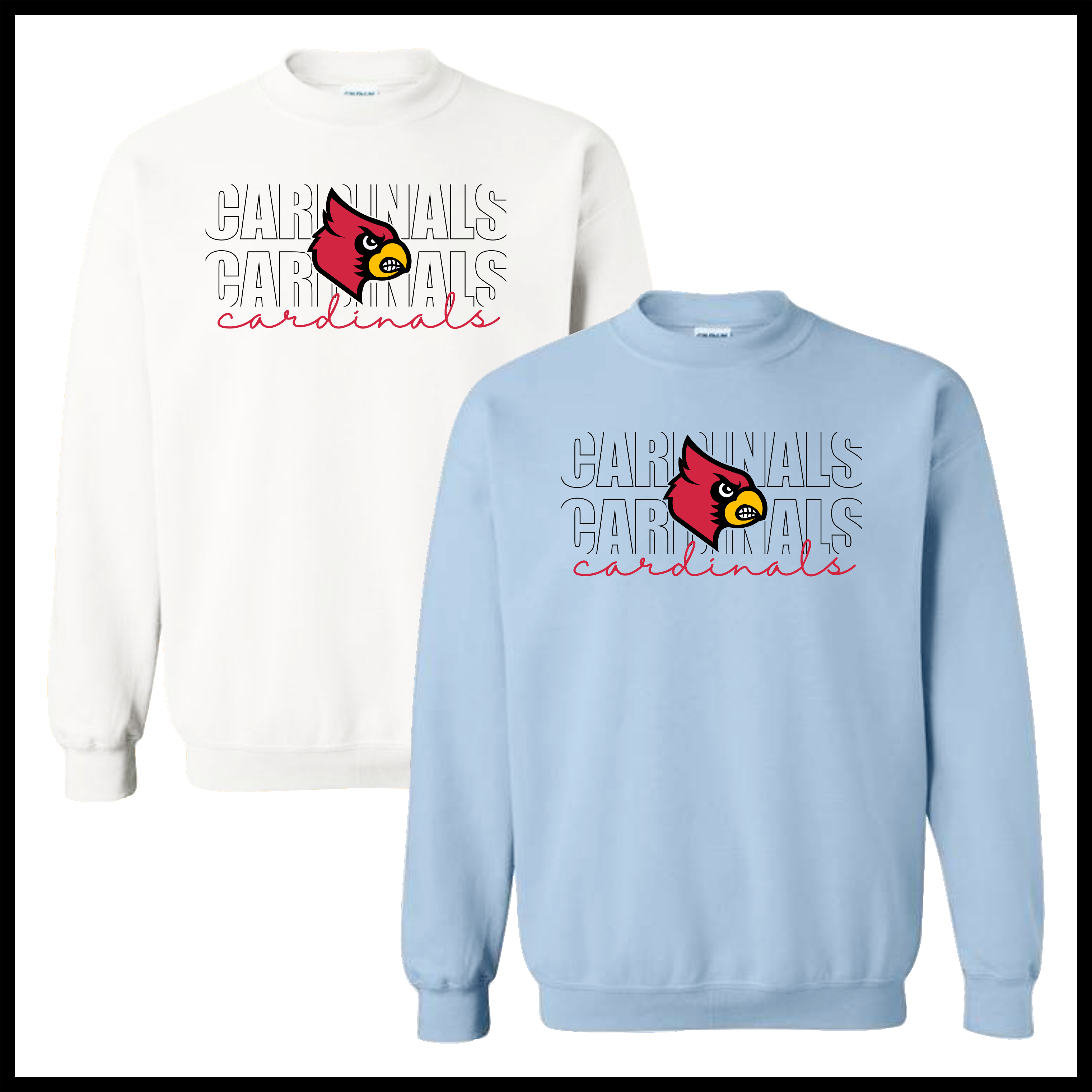 Lady Cardinals CARDINALS STACKED TEXT Cotton Blend Crewneck Sweatshirt