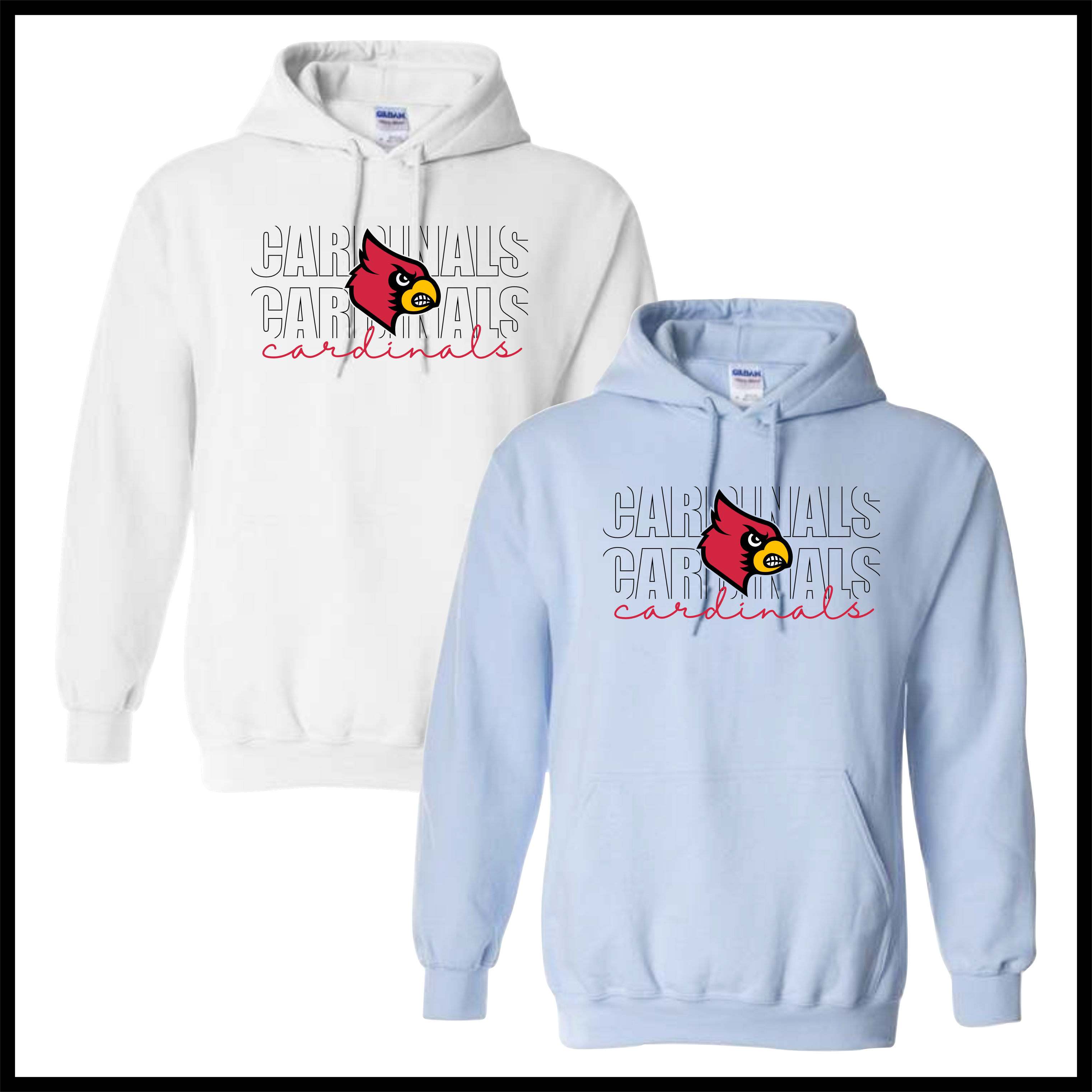 Lady Cardinals CARDINALS STACKED TEXT Cotton Blend Hoodie Sweatshirt