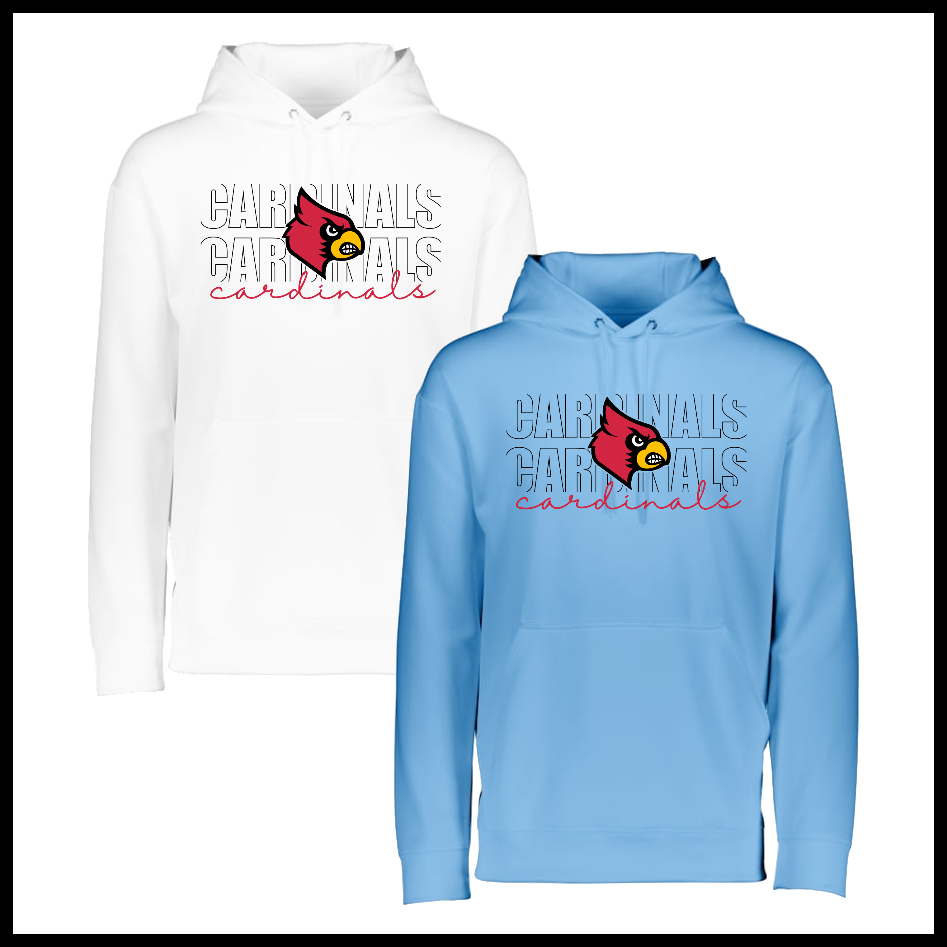Lady Cardinals CARDINALS STACKED TEXT 100% Poly Wicking Hoodie Sweatshirt