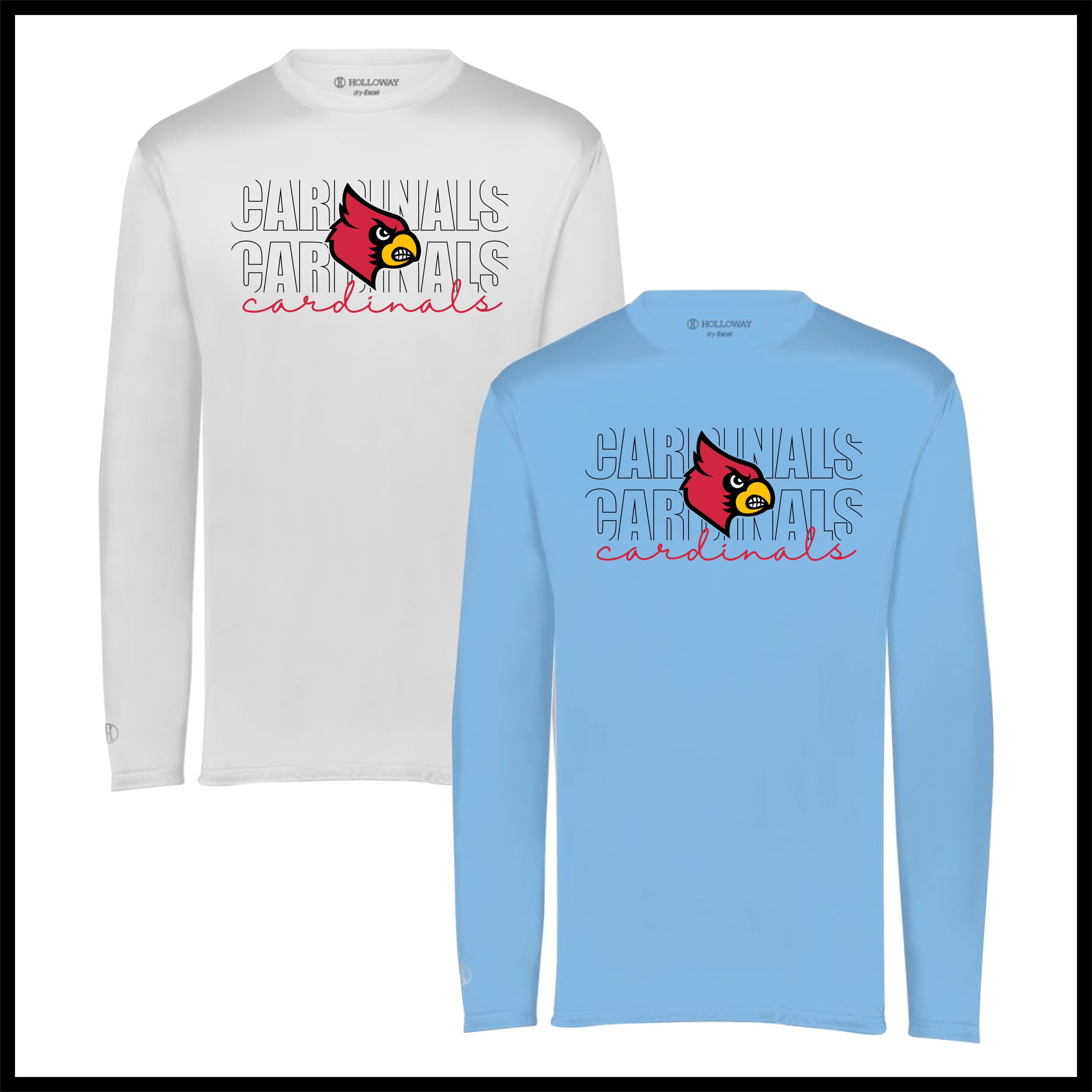 Lady Cardinals CARDINALS STACKED TEXT Long Sleeve 100% Poly Wicking T-Shirt