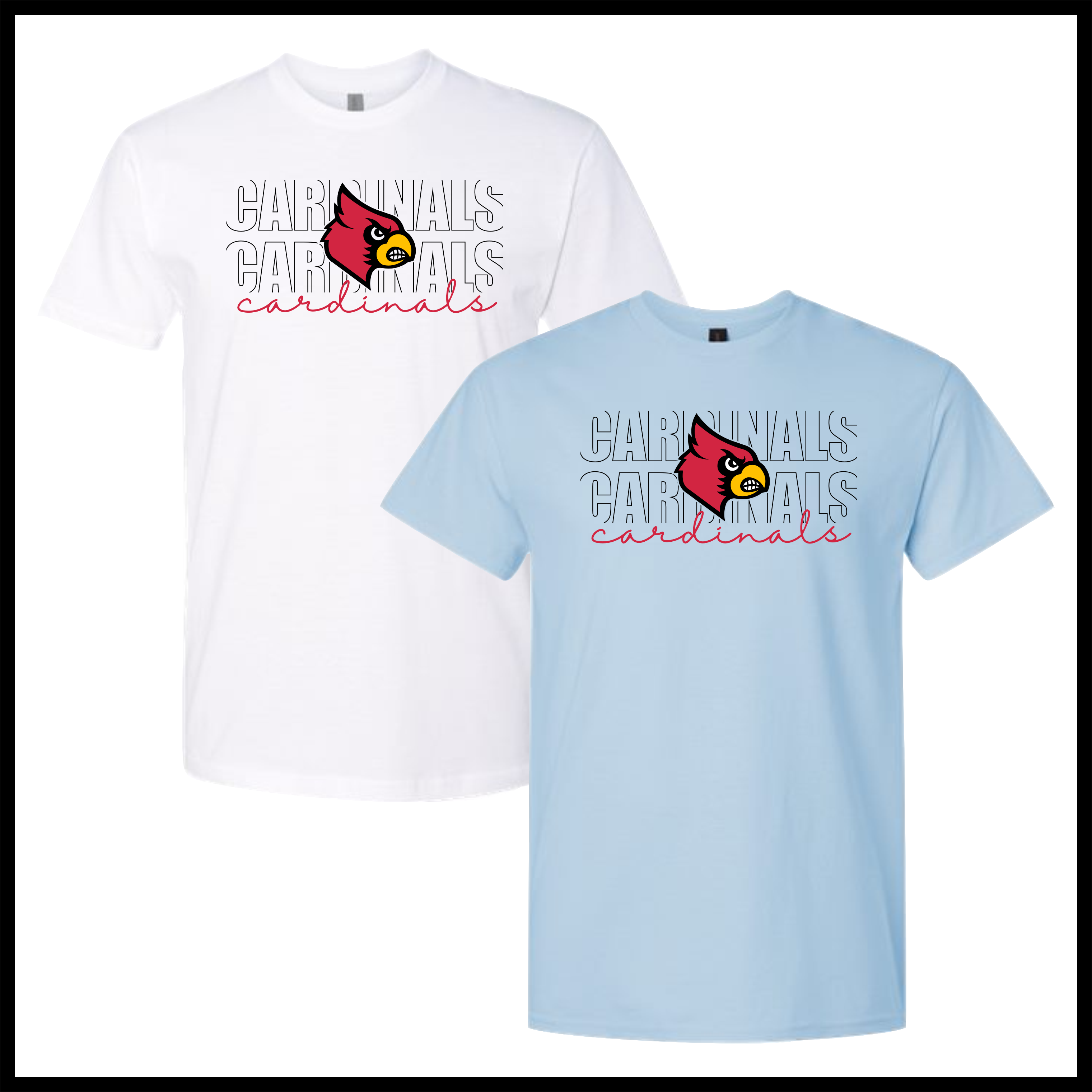 Lady Cardinals CARDINALS STACKED TEXT Short Sleeve Ringspun Cotton T-Shirt