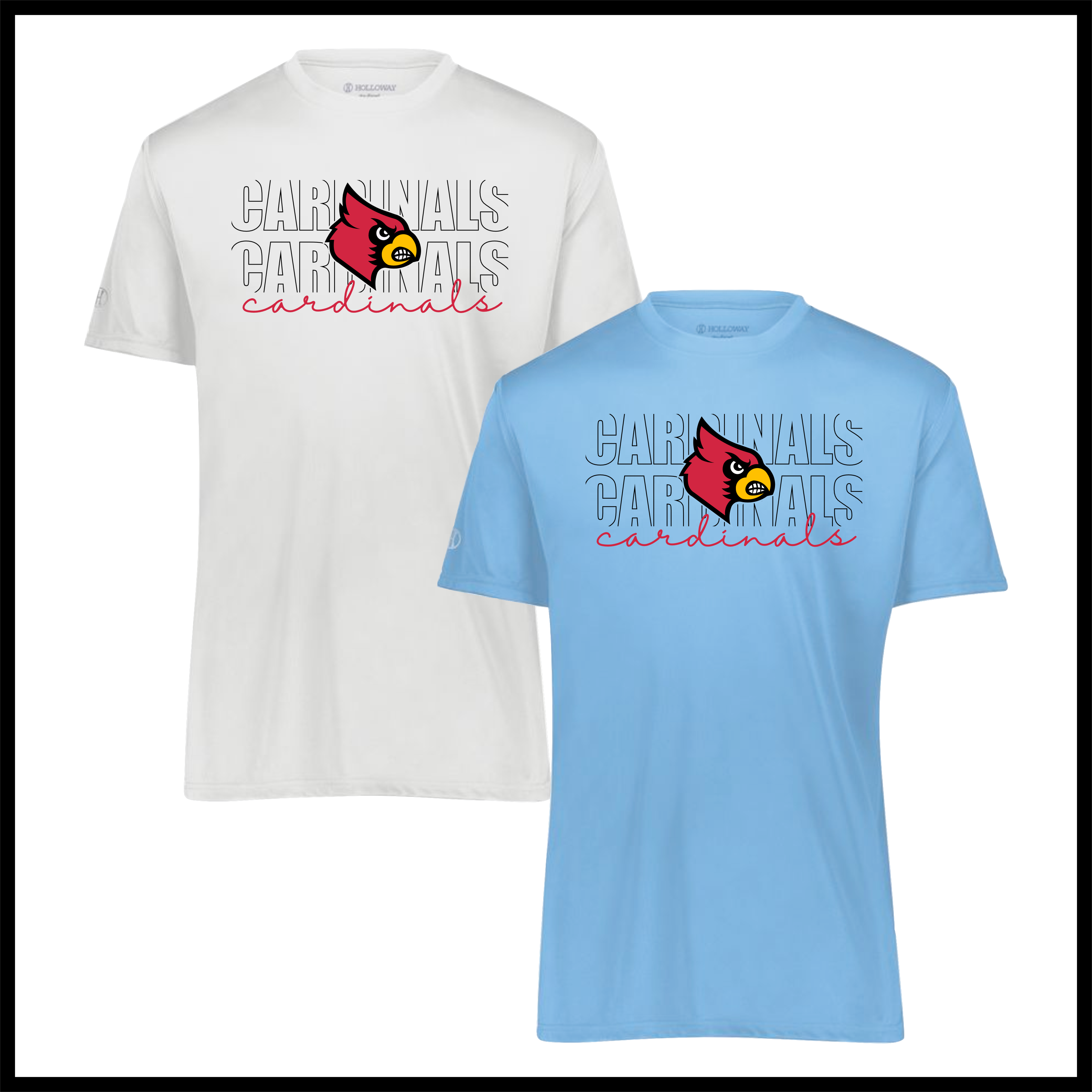 Lady Cardinals CARDINALS STACKED TEXT Short Sleeve 100% Poly Wicking T-Shirt