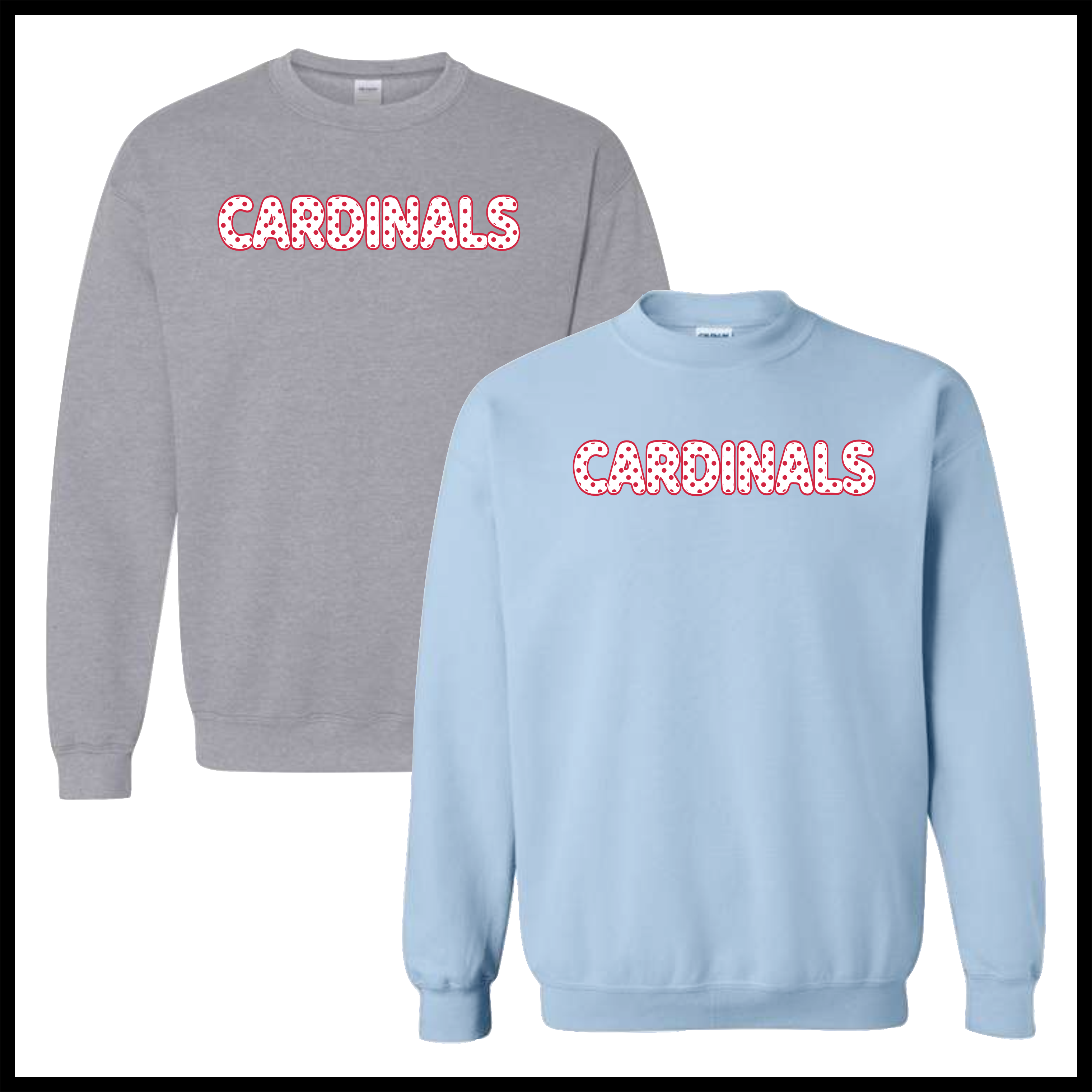 Lady Cardinals DOTTED CARDINALS TEXT Cotton Blend Crewneck Sweatshirt