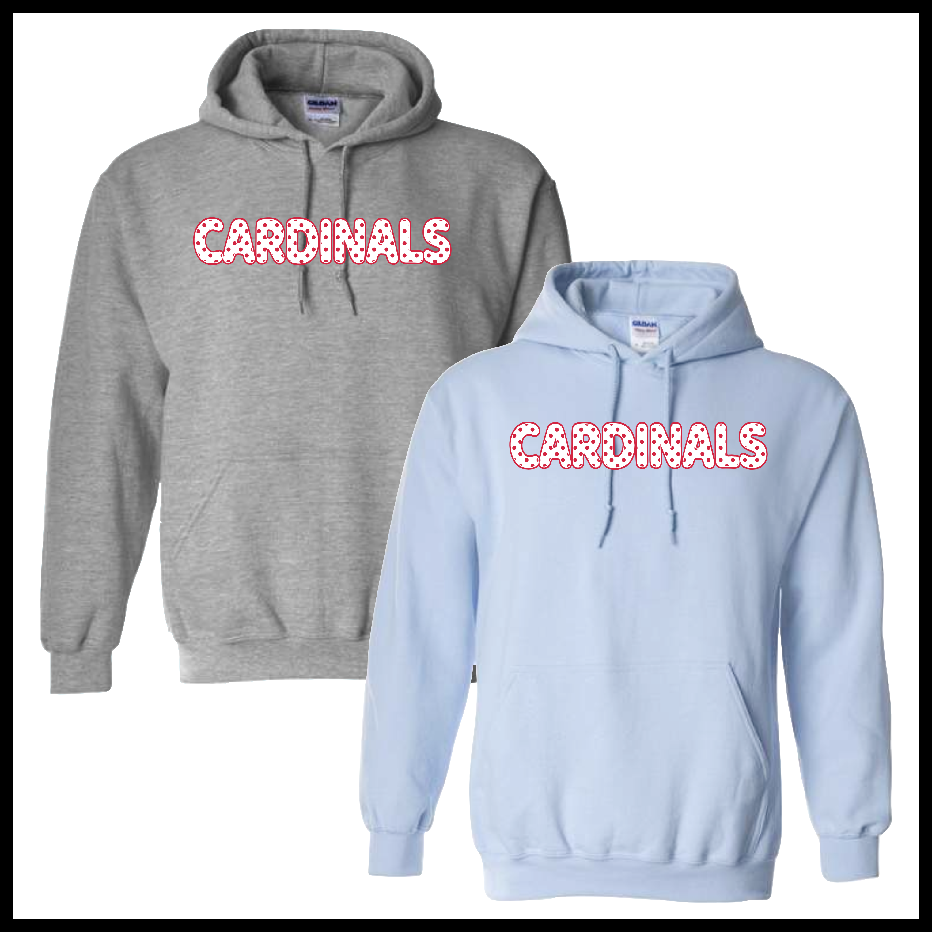 Lady Cardinals DOTTED CARDINALS TEXT Cotton Blend Hoodie Sweatshirt