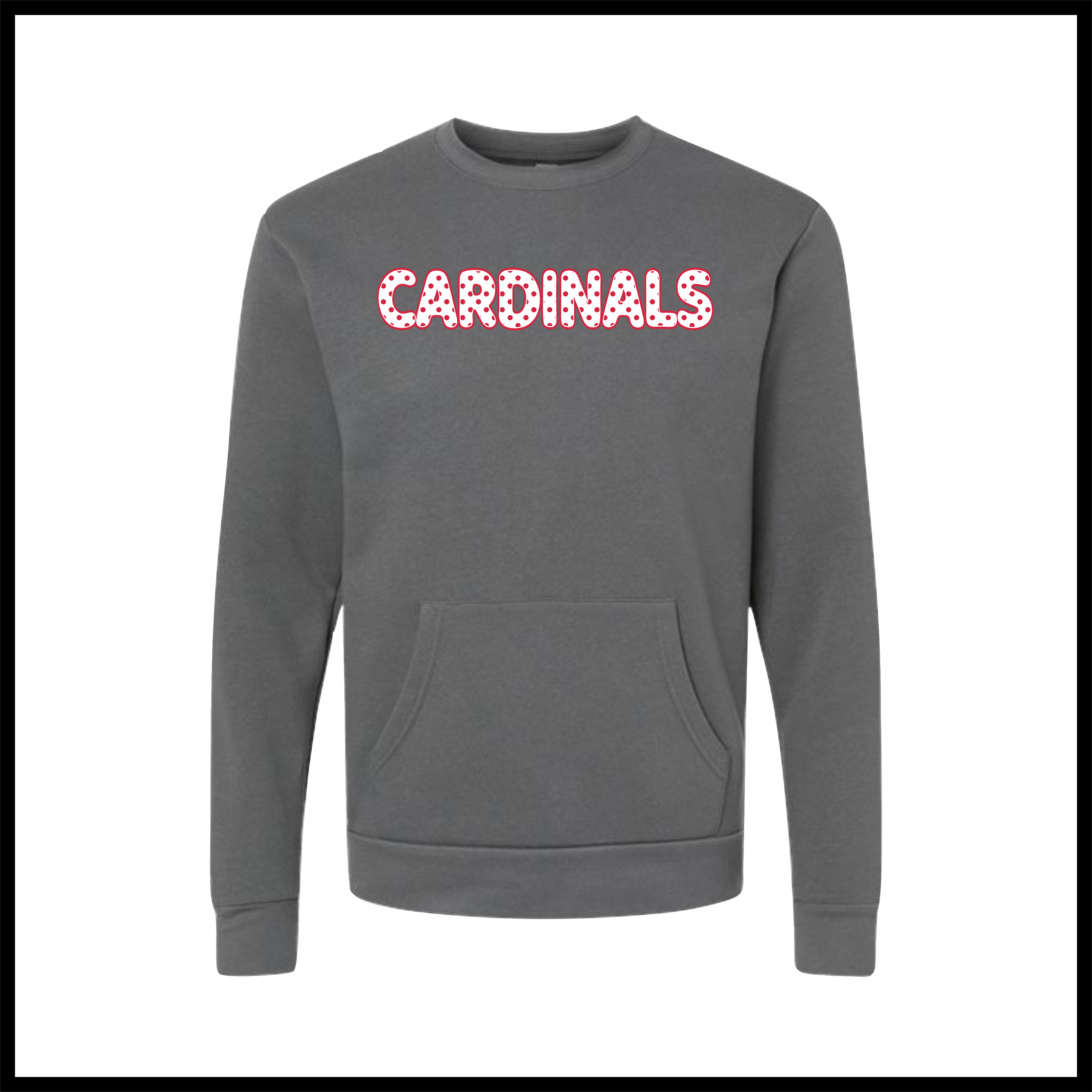 Lady Cardinals DOTTED CARDINALS TEXT Cotton Blend *POCKET* Crewneck Sweatshirt
