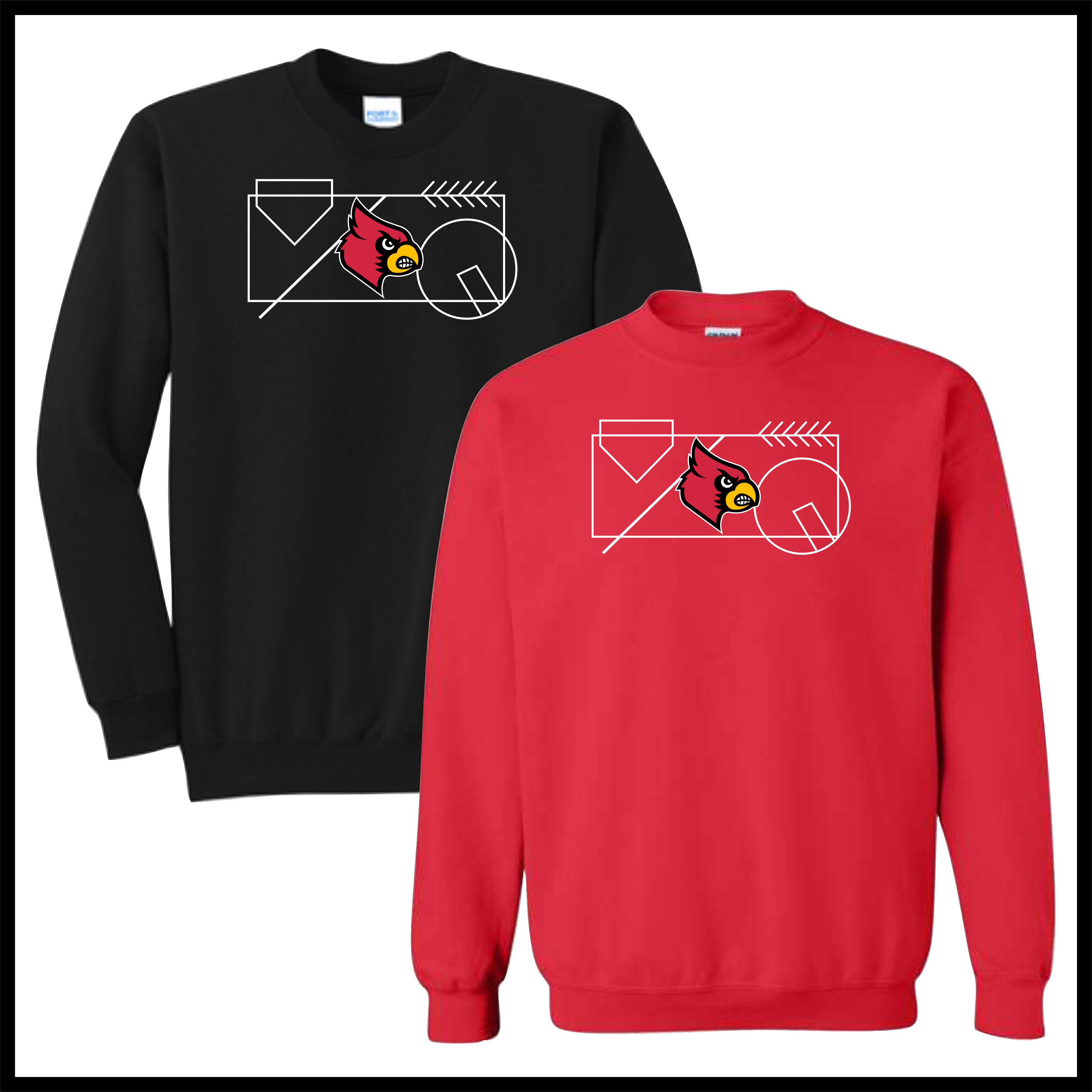 Lady Cardinals FIELD GRID Cotton Blend Crewneck Sweatshirt