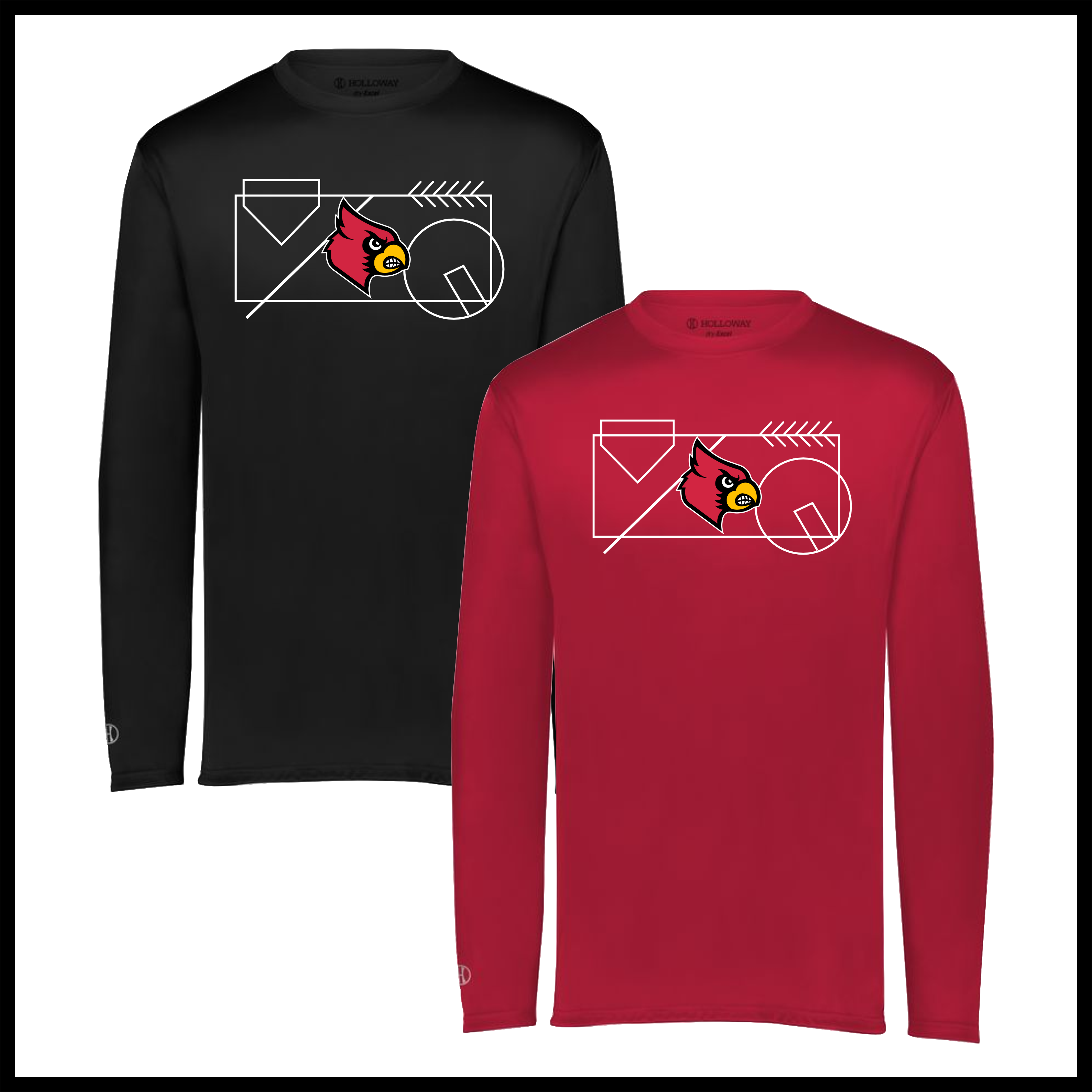 Lady Cardinals FIELD GRID Long Sleeve 100% Poly Wicking T-Shirt