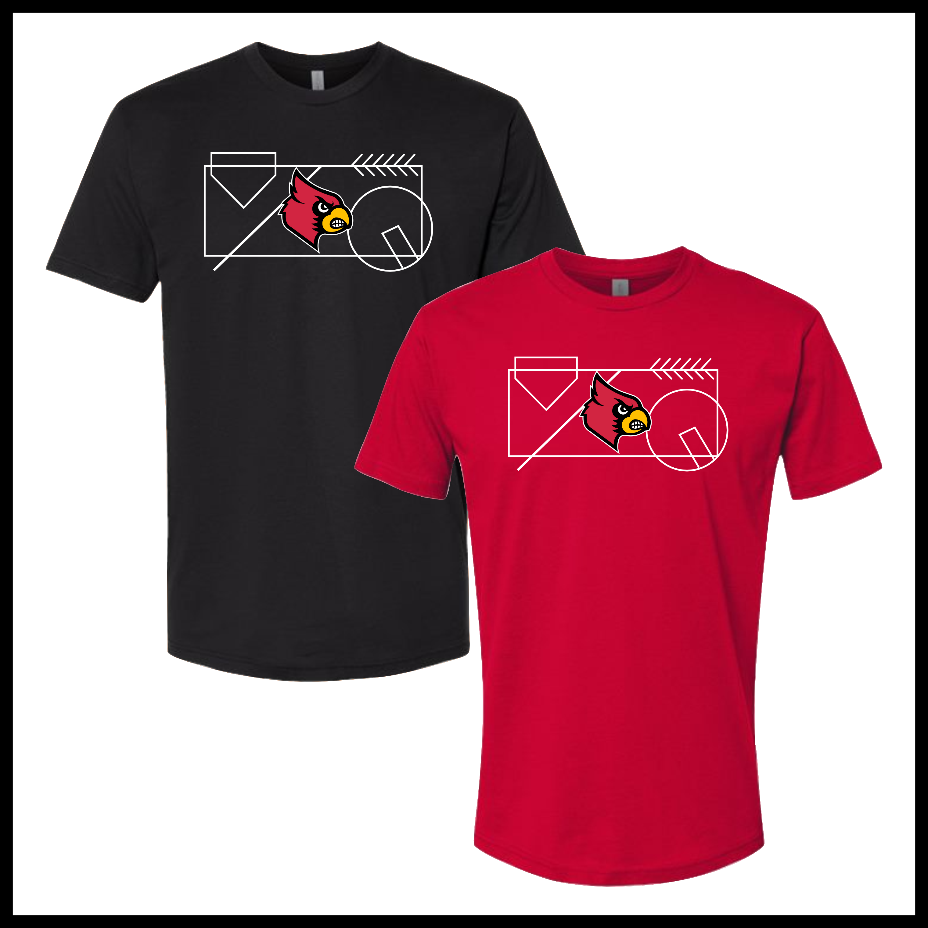 Lady Cardinals FIELD GRID Short Sleeve Ringspun Cotton T-Shirt