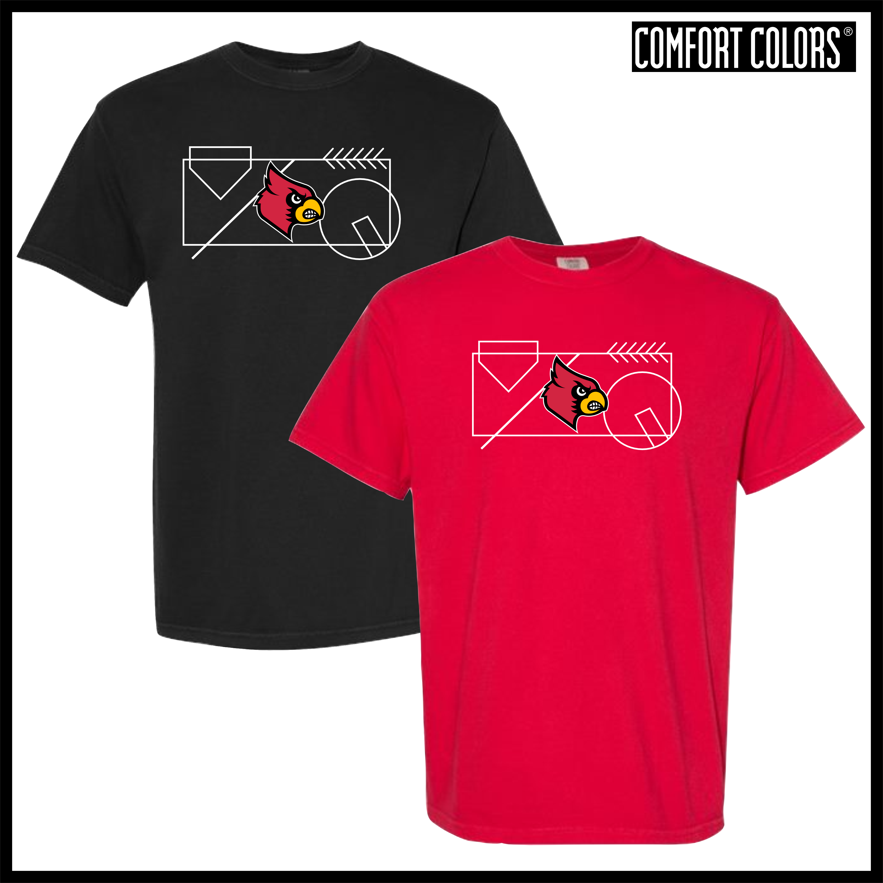 Lady Cardinals FIELD GRID Short Sleeve Comfort Colors T-Shirt