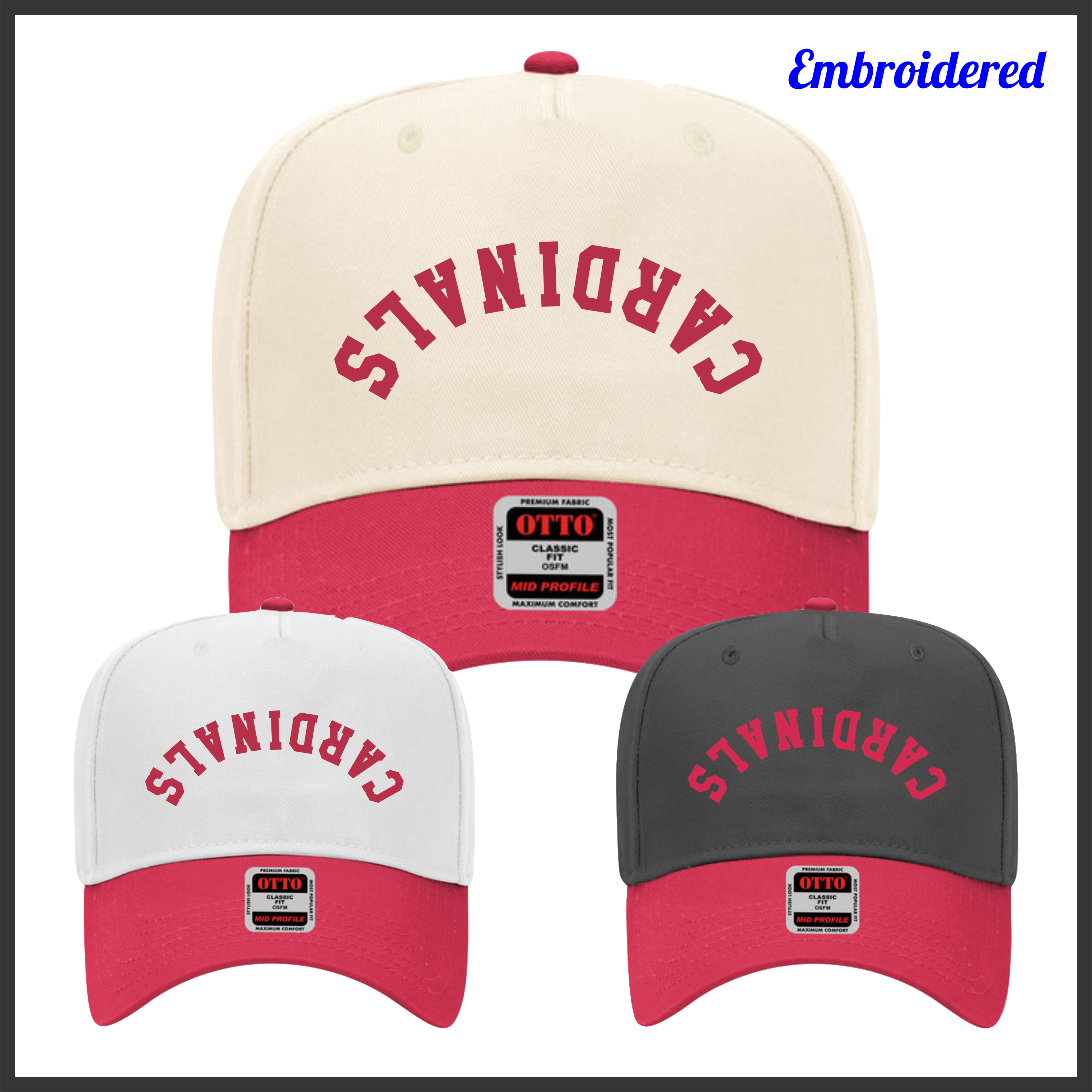 Lady Cardinals Upside Down Text Hat