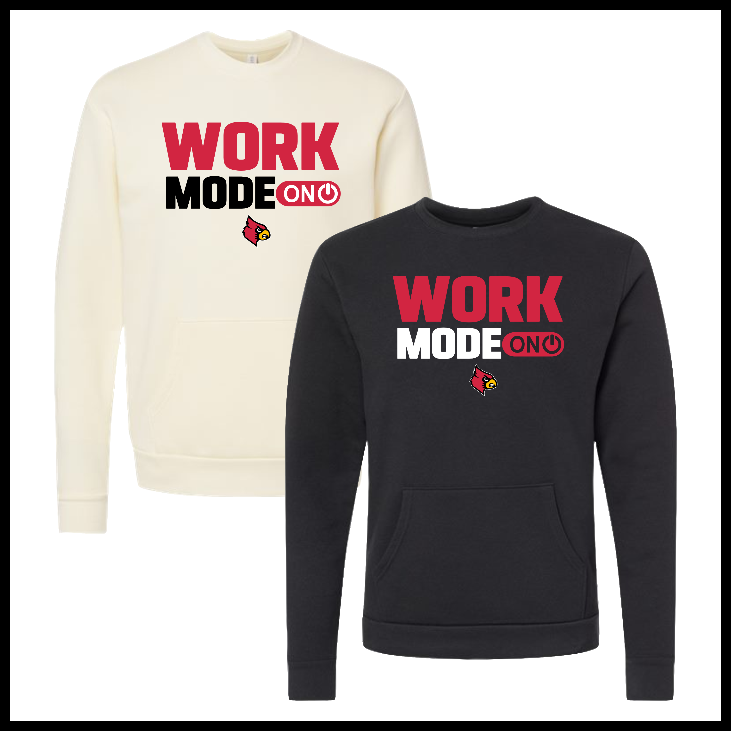 Lady Cardinals WORK MODE Cotton Blend *POCKET* Crewneck Sweatshirt