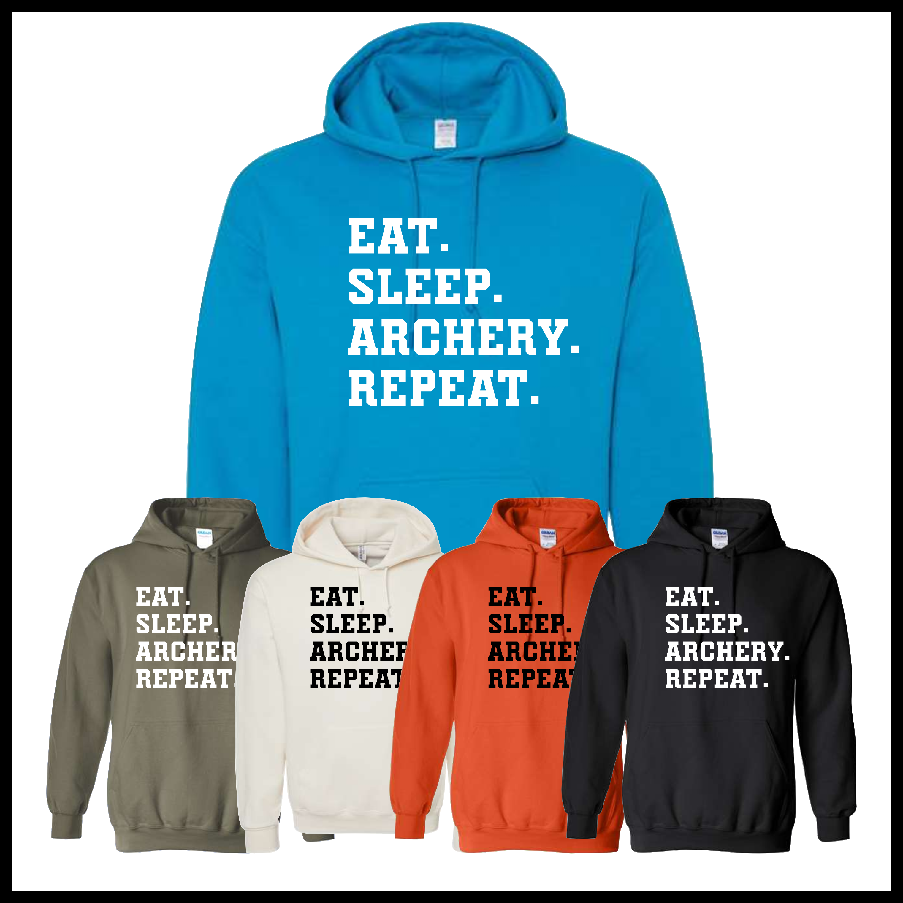Magnet Cove Archery Eat-Sleep Cotton Blend Hoodie Sweatshirt