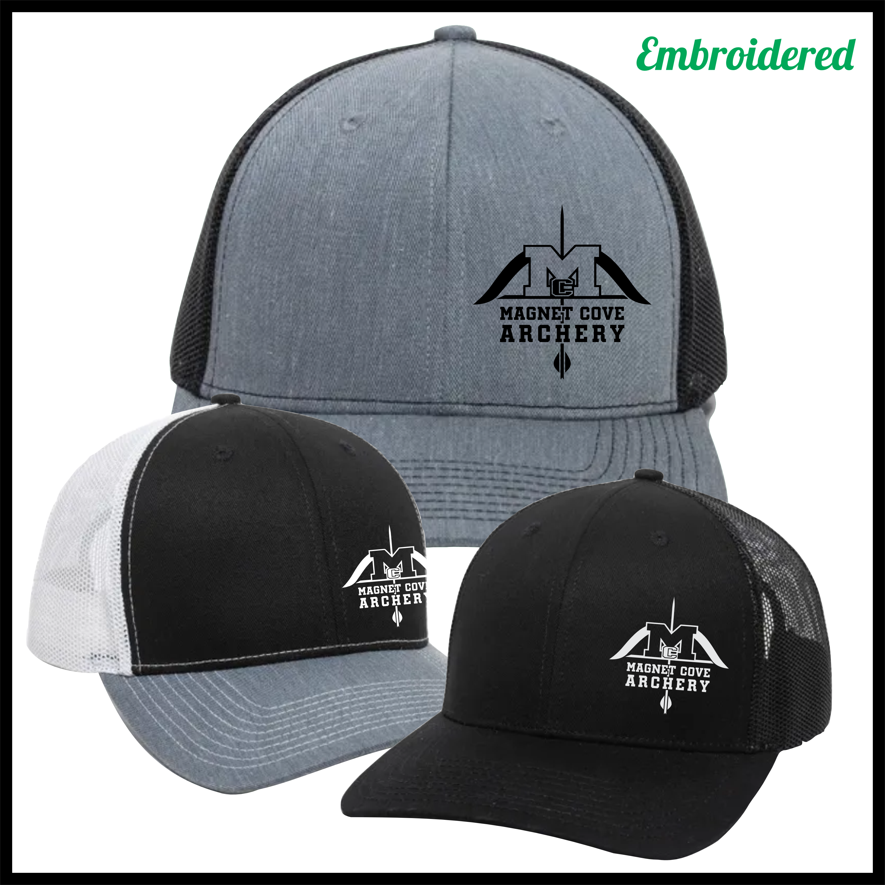 Magnet Cove Archery Snapback Trucker Hat (EMBROIDERED)