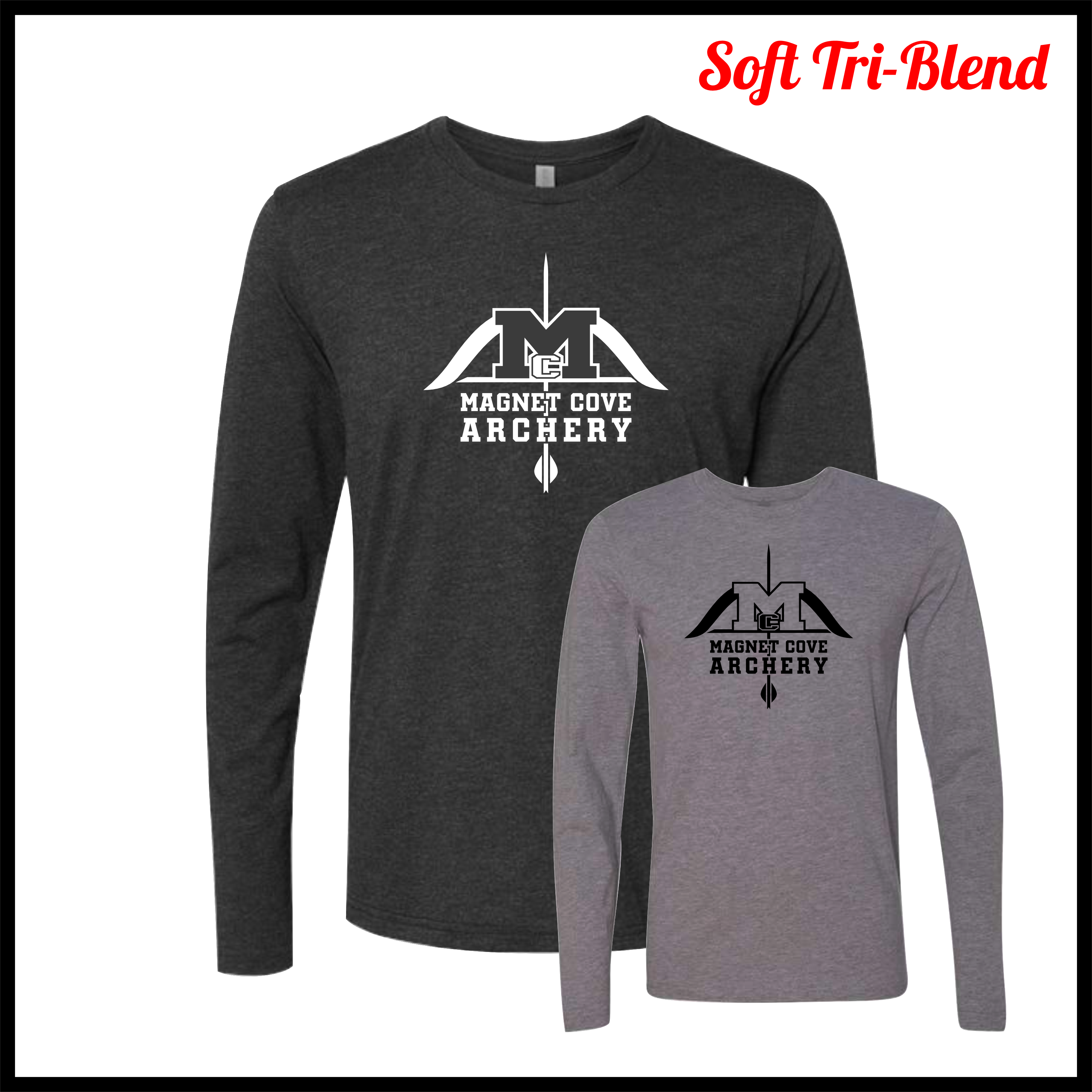 Magnet Cove Archery Team Logo Long Sleeve Tri-Blend T-Shirt