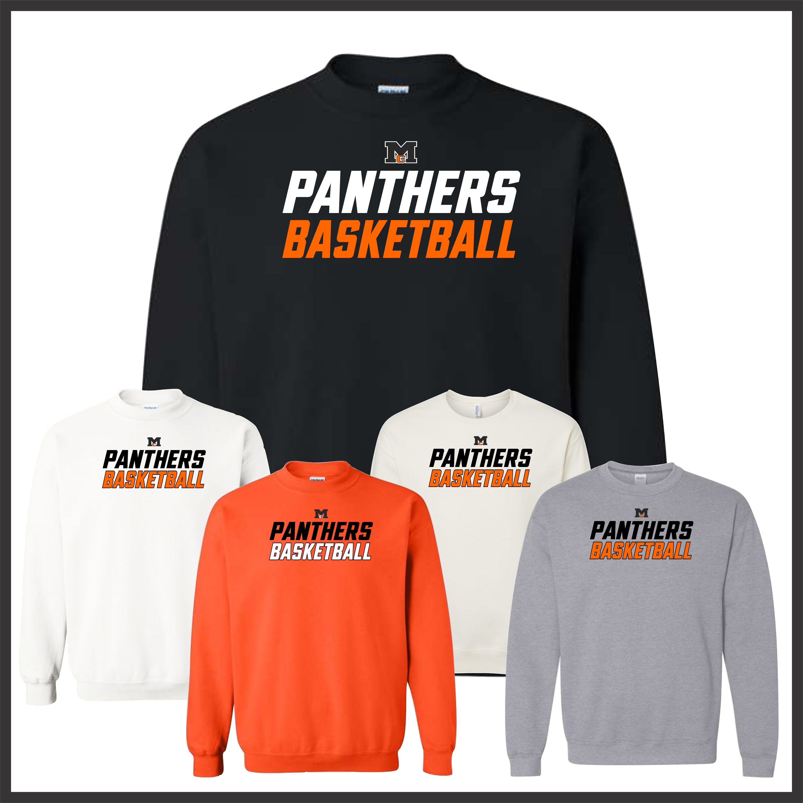 Magnet Cove Panthers Basketball Cotton Blend Crewneck Sweatshirt