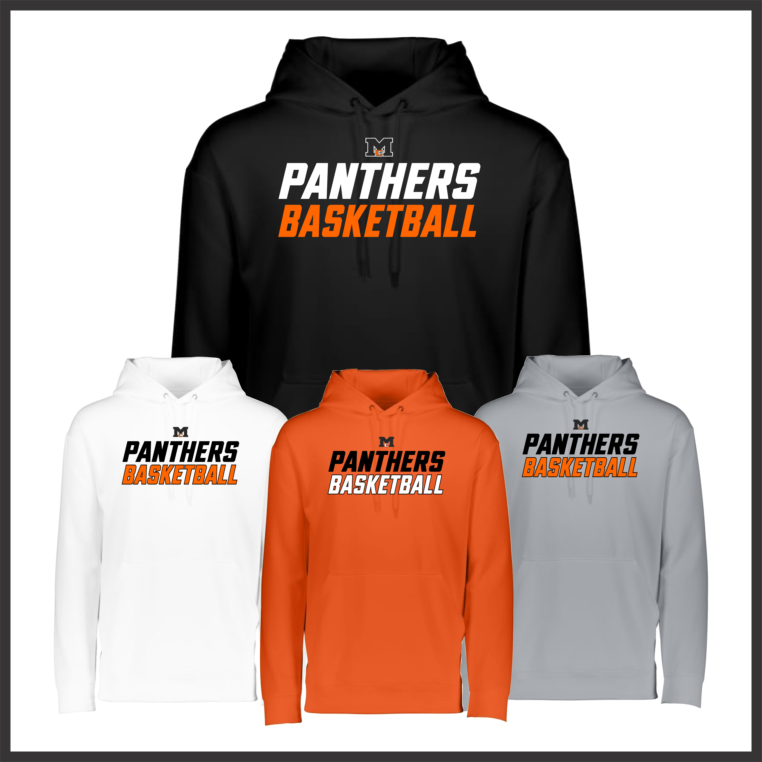 Magnet Cove Panthers Basketball 100% Poly Wicking Hoodie Sweatshirt