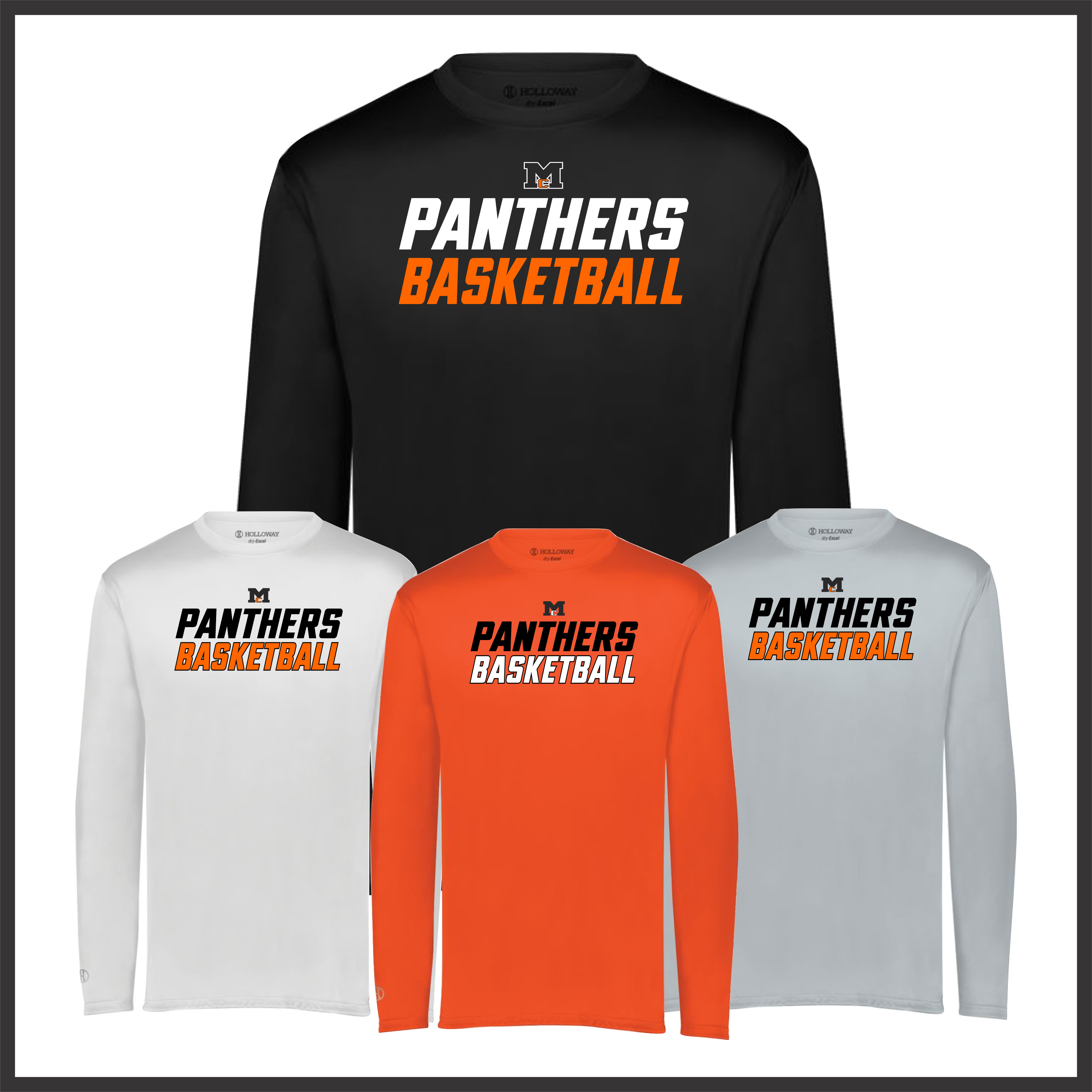 Magnet Cove Panthers Basketball Long Sleeve 100% Poly Wicking T-Shirt