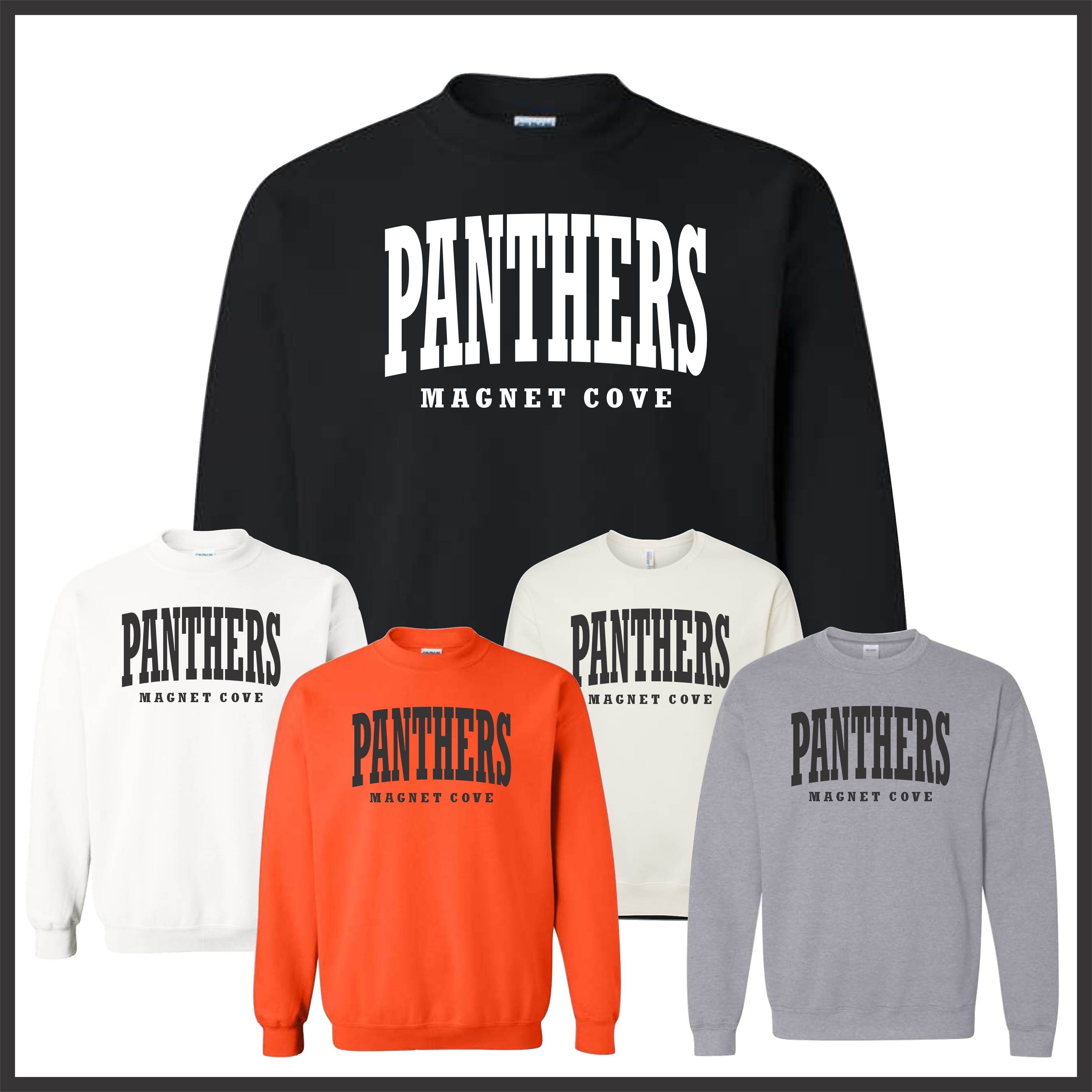 Magnet Cove Panthers Block Text Cotton Blend Crewneck Sweatshirt