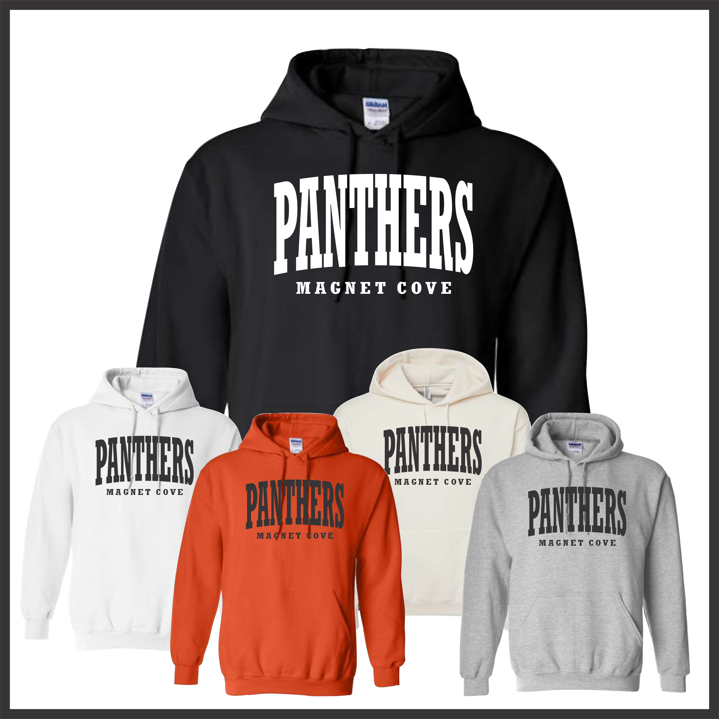 Magnet Cove Panthers Block Text Cotton Blend Hoodie Sweatshirt