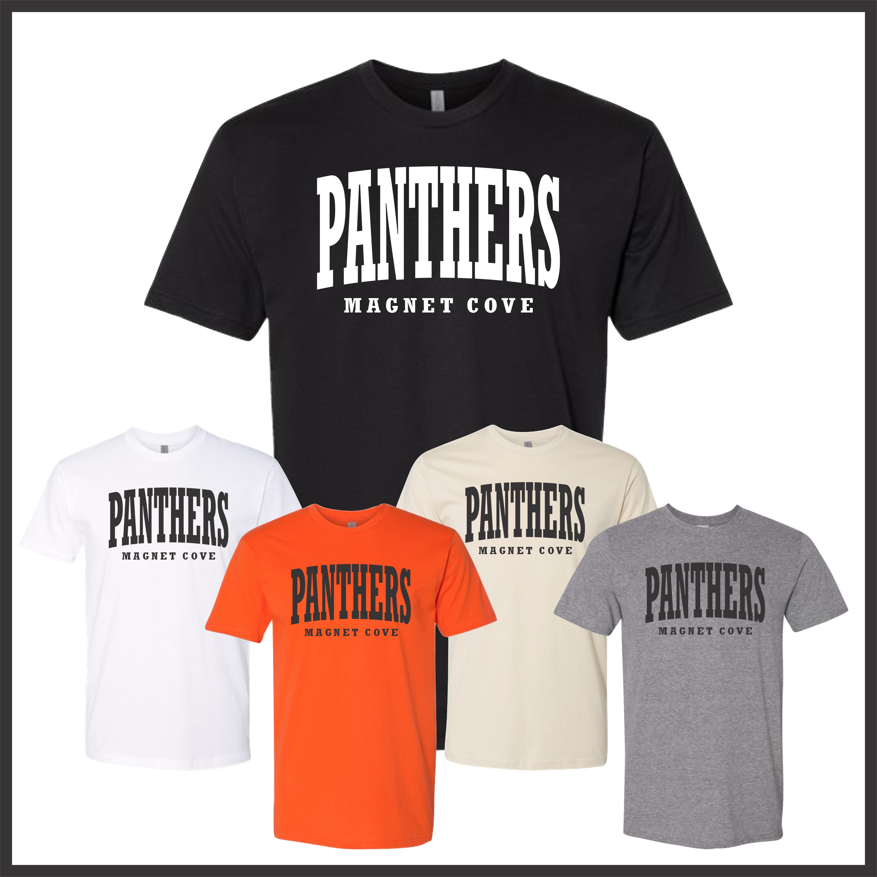 Magnet Cove Panthers Block Text Short Sleeve Ringspun Cotton T-Shirt
