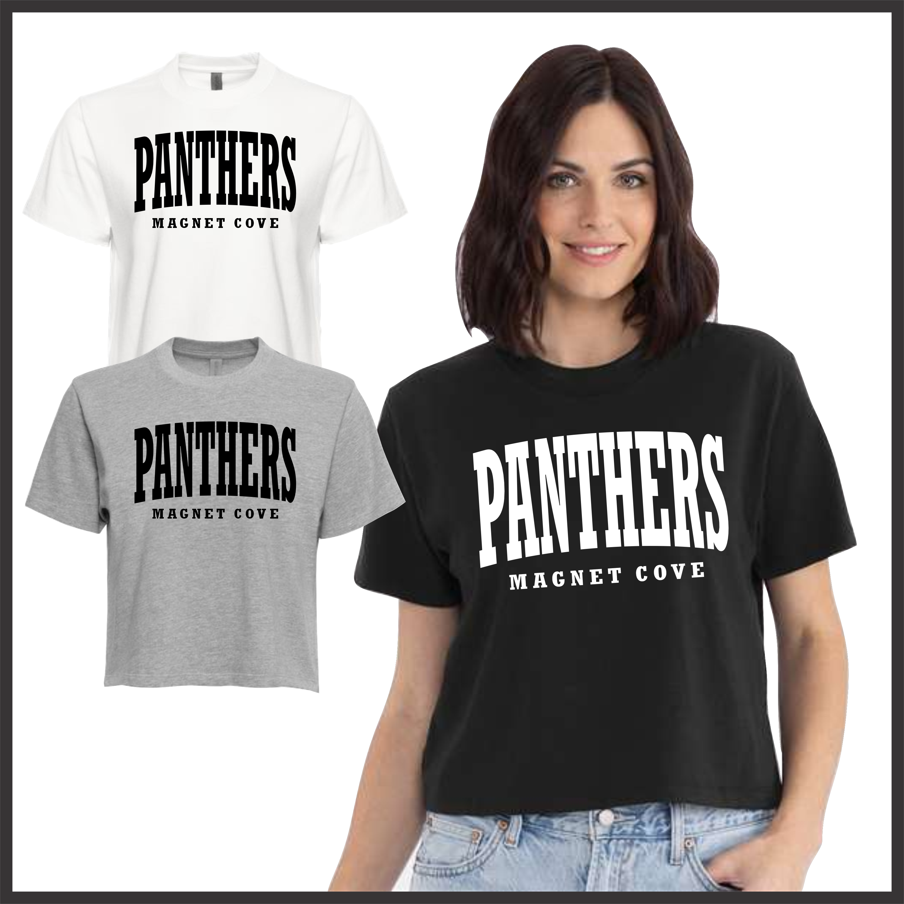 Magnet Cove Panthers Block Text Short Sleeve Boxy T-Shirt
