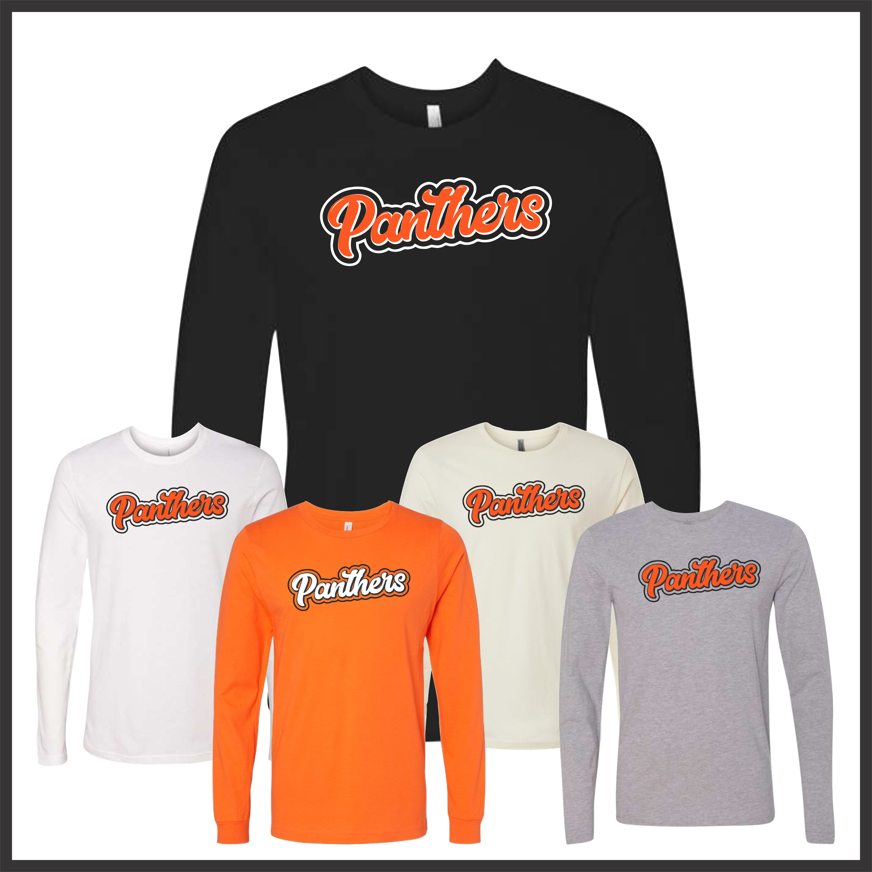 Magnet Cove Panthers Script Long Sleeve Ringspun Cotton T-Shirt