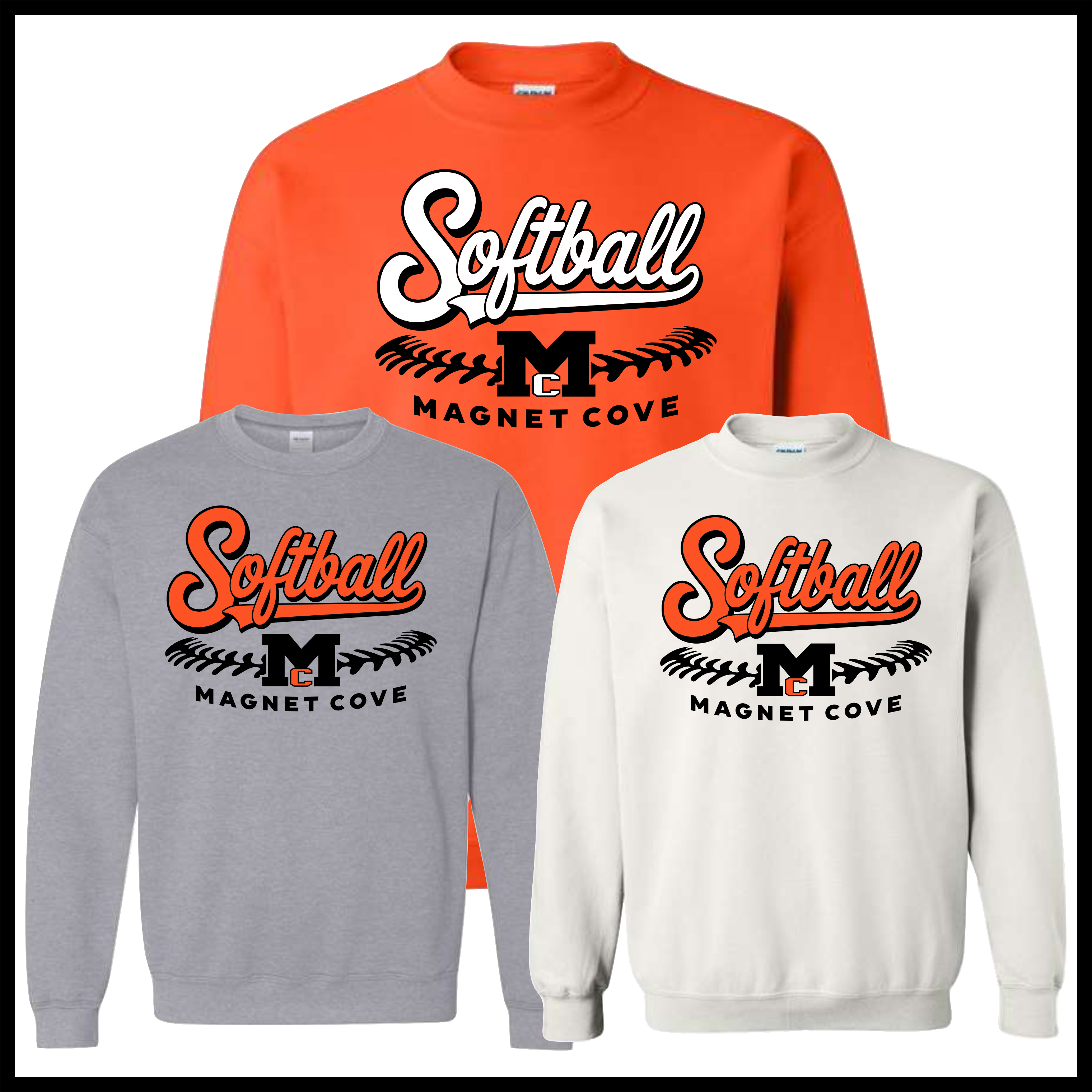 Magnet Cove SOFTBALL Cotton Blend Crewneck Sweatshirt