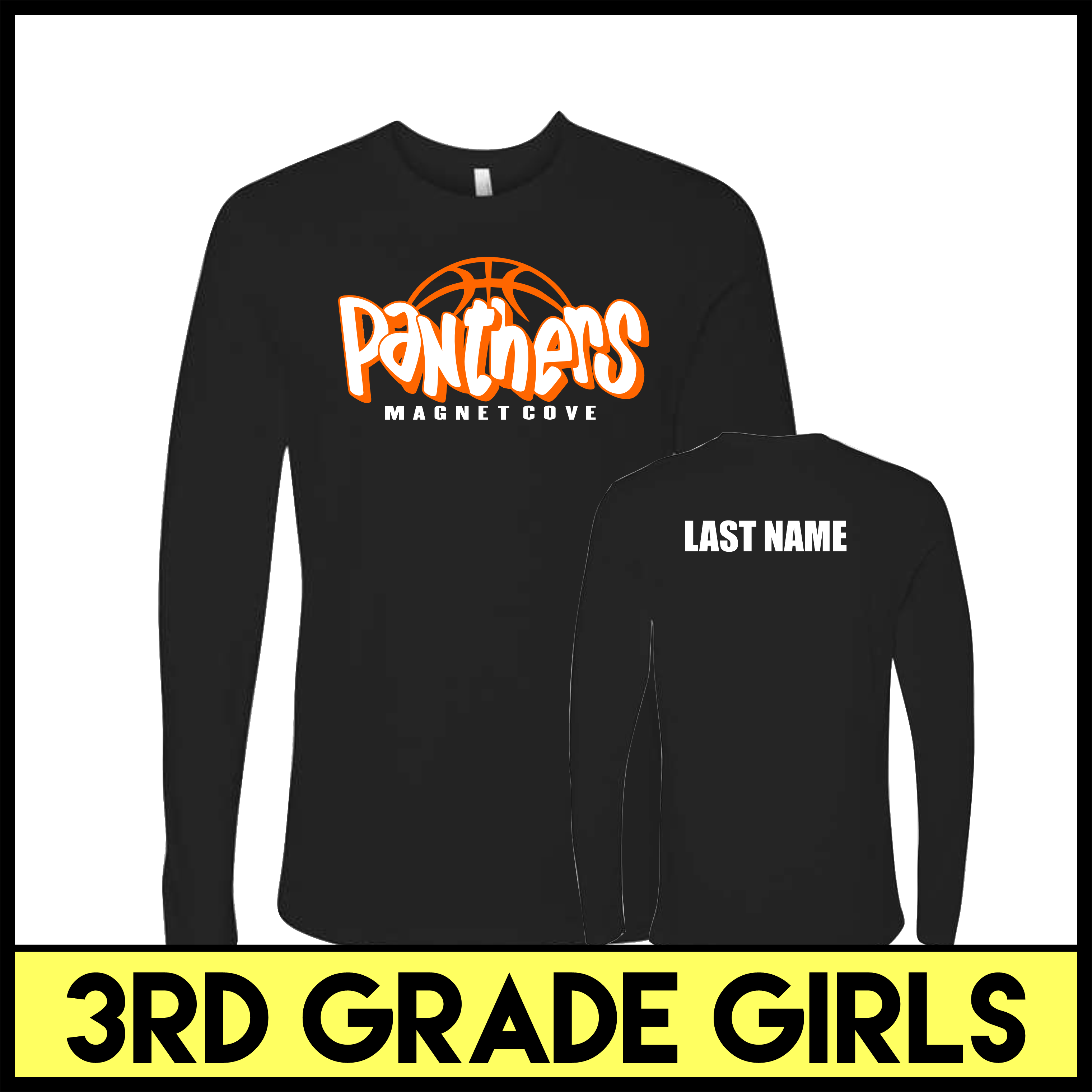 MC Pee-Wee Basketball 3rd Grade Girls Long Sleeve T-Shirt