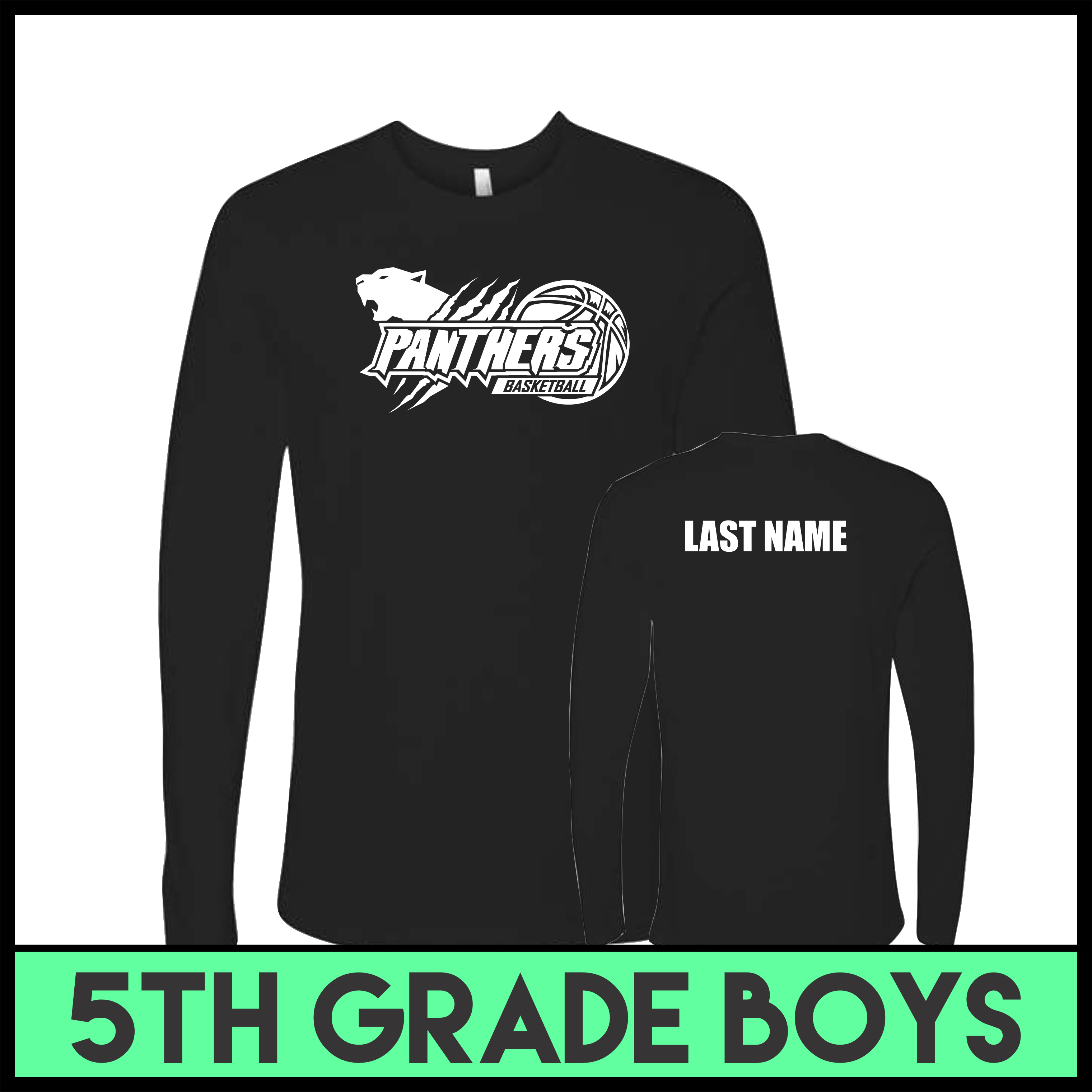 MC Pee-Wee Basketball 5th Grade Boys Long Sleeve T-Shirt