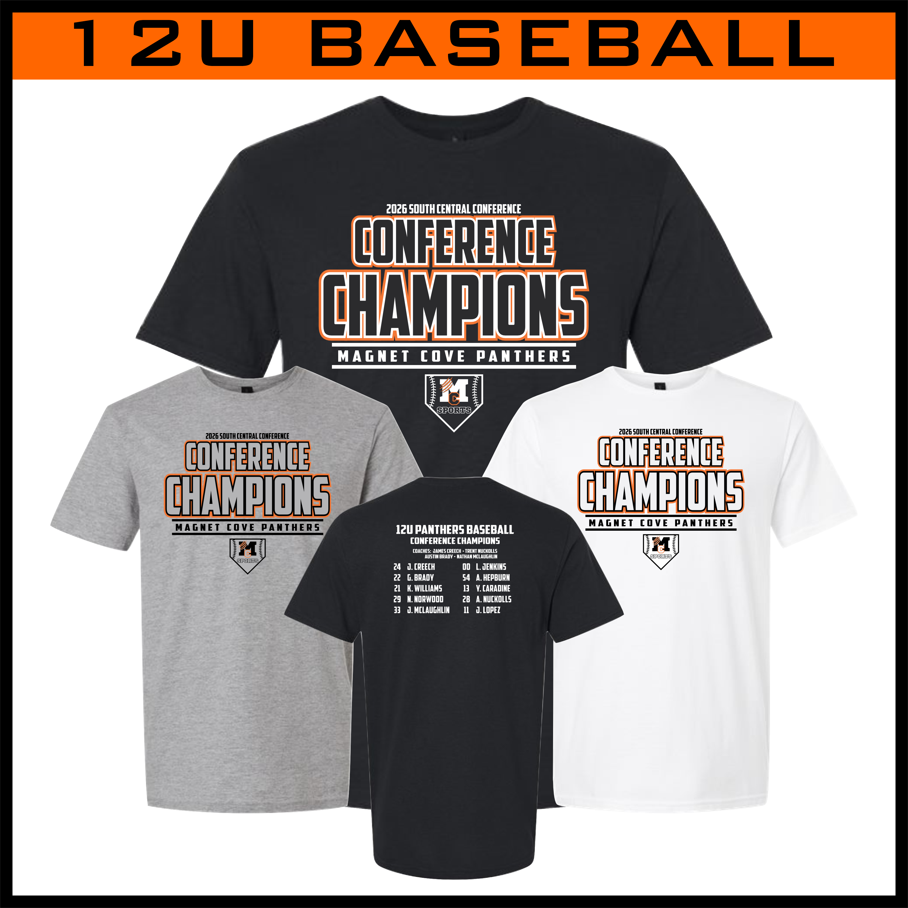 MCYDS Conference Champions T-Shirt (12U BASEBALL)