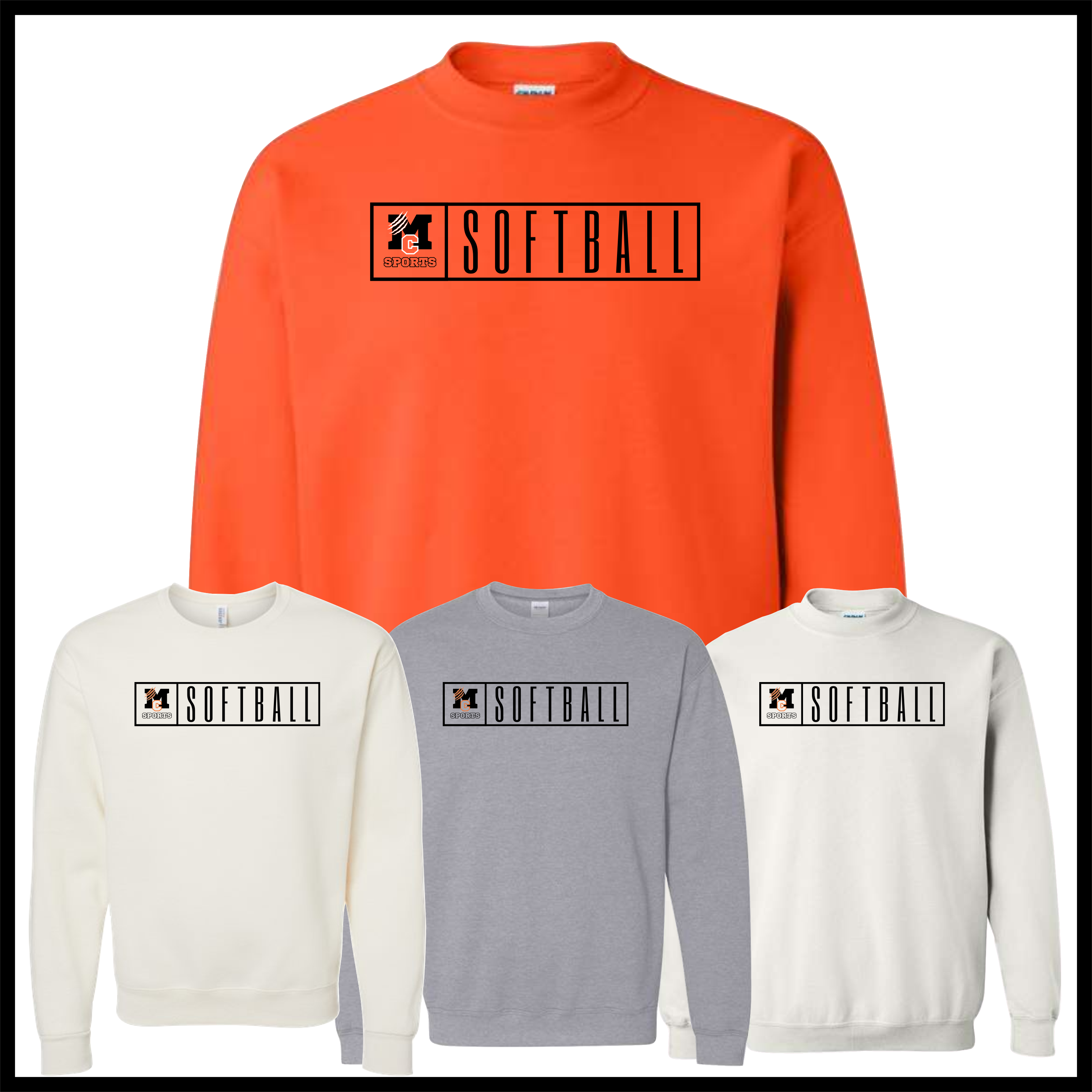 MCYDS SOFTBALL Cotton Blend Crewneck Sweatshirt