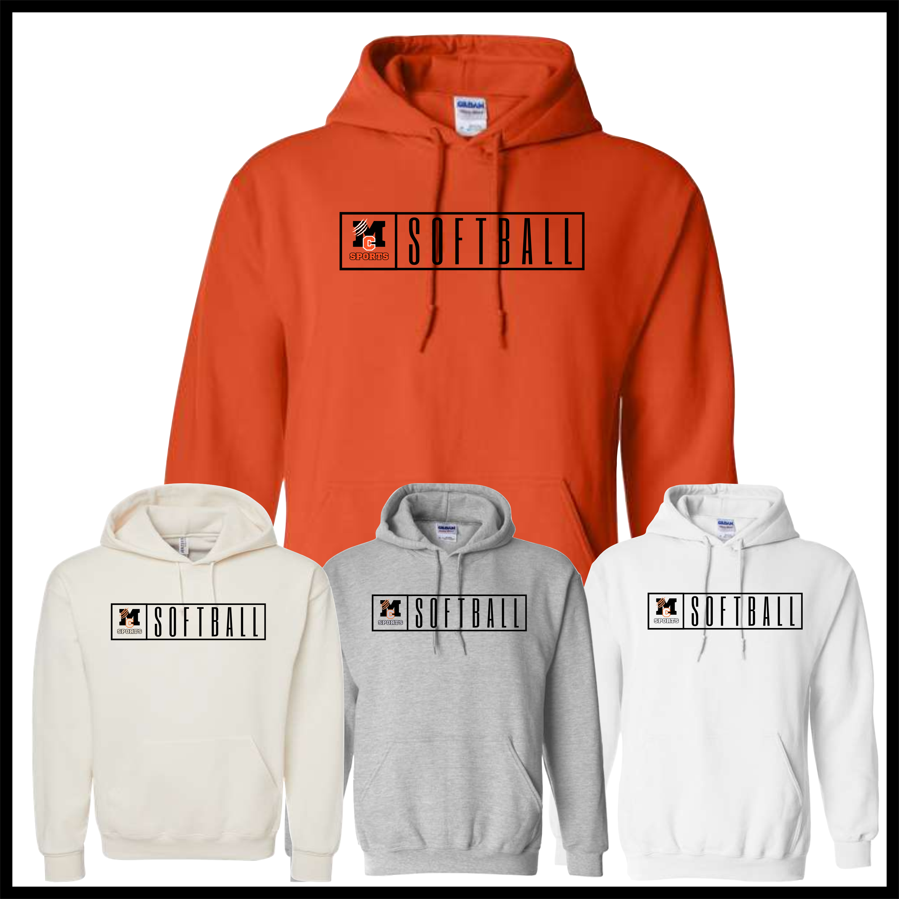 MCYDS SOFTBALL Cotton Blend Hoodie Sweatshirt