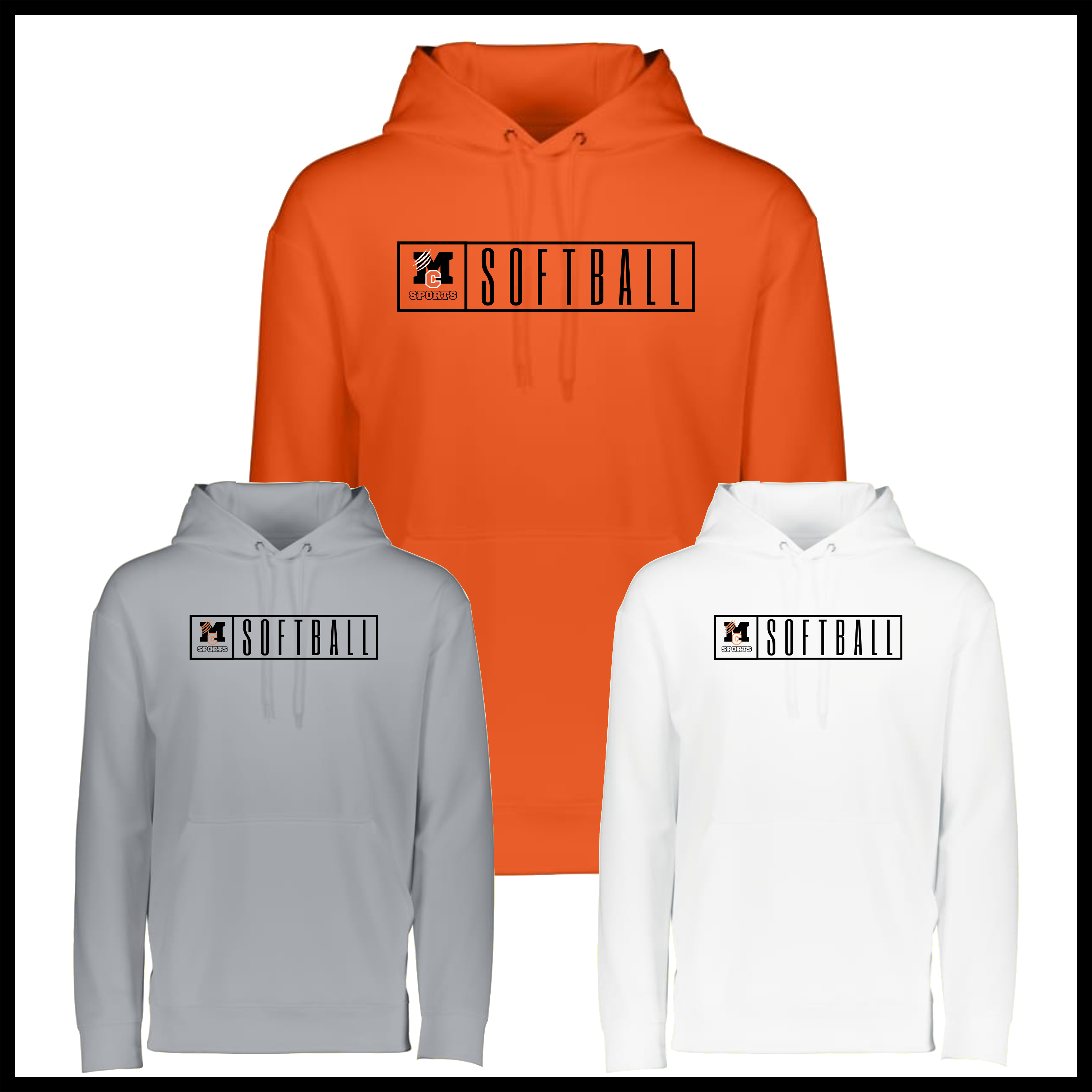 MCYDS SOFTBALL 100% Poly Wicking Hoodie Sweatshirt