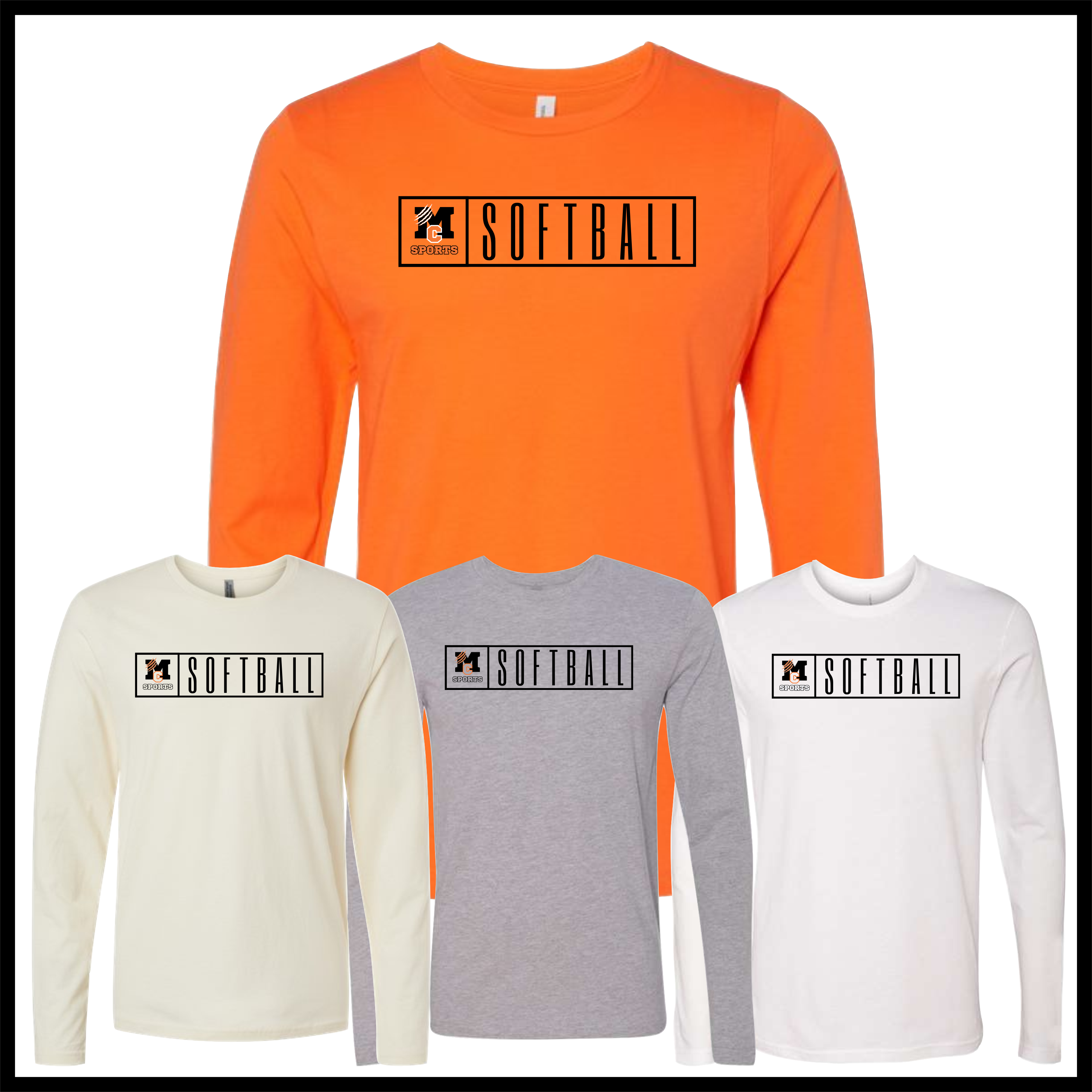 MCYDS SOFTBALL Long Sleeve Ringspun Cotton T-Shirt