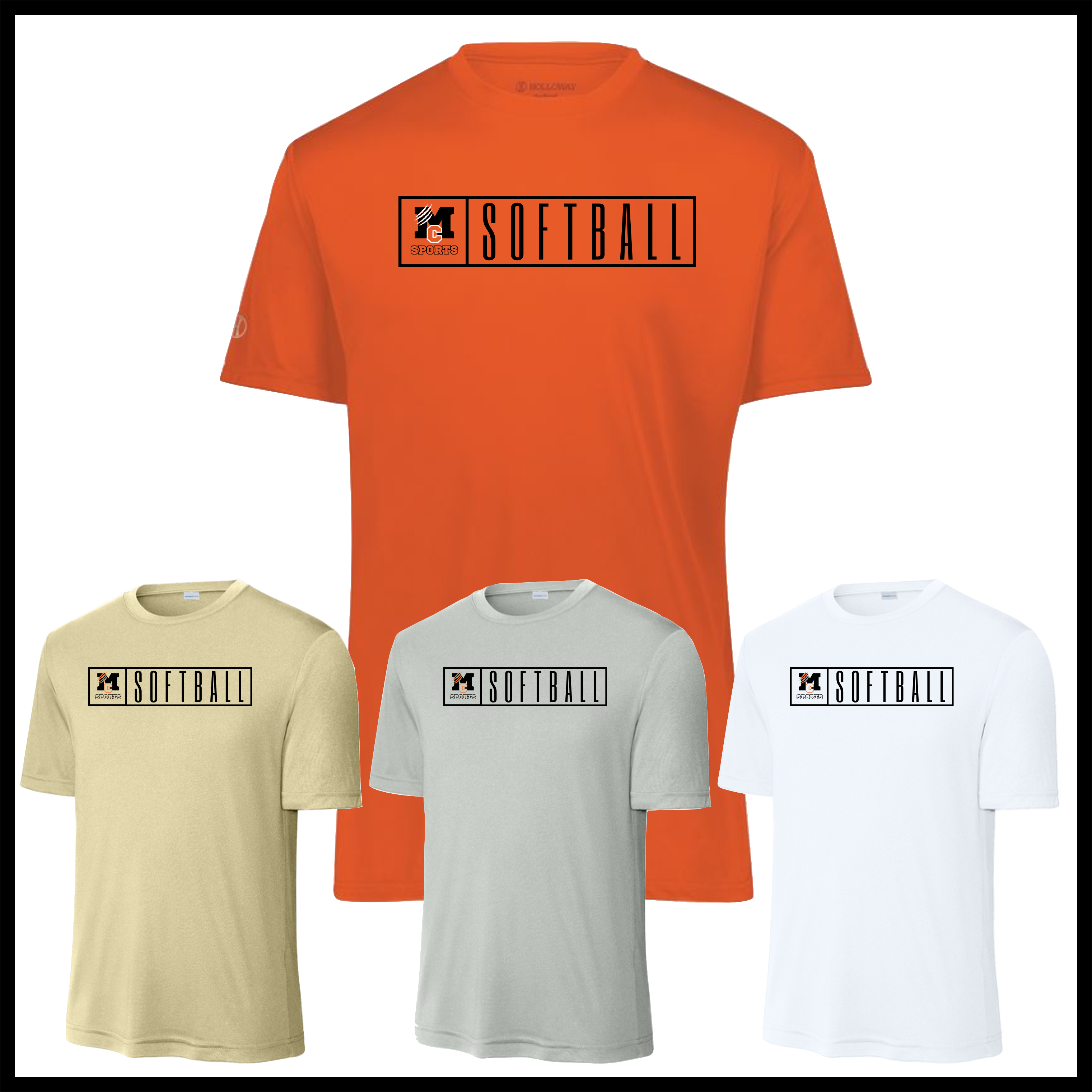 MCYDS SOFTBALL Short Sleeve 100% Poly Wicking T-Shirt