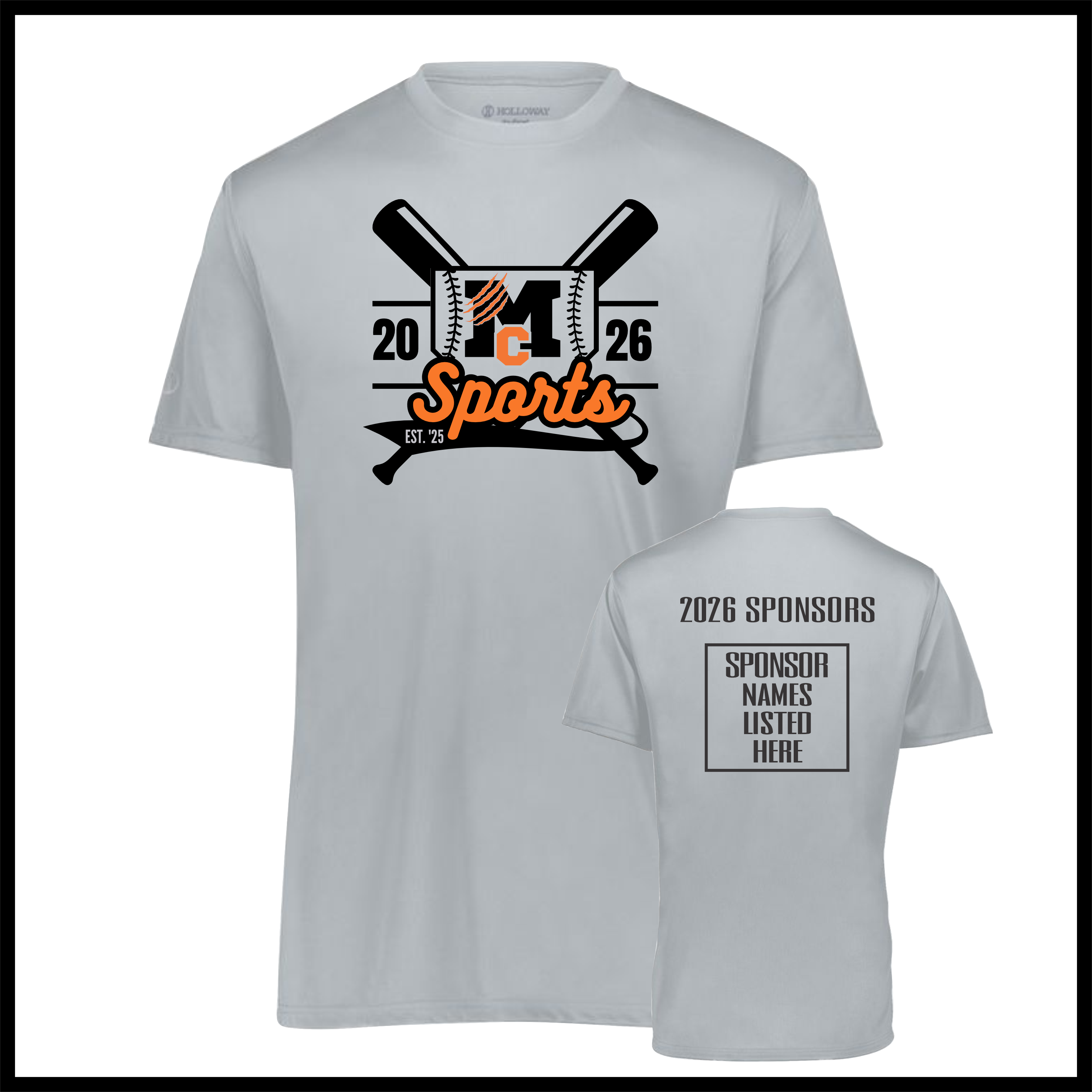 MCYDS SPONSOR SHIRT Short Sleeve 100% Poly Wicking T-Shirt