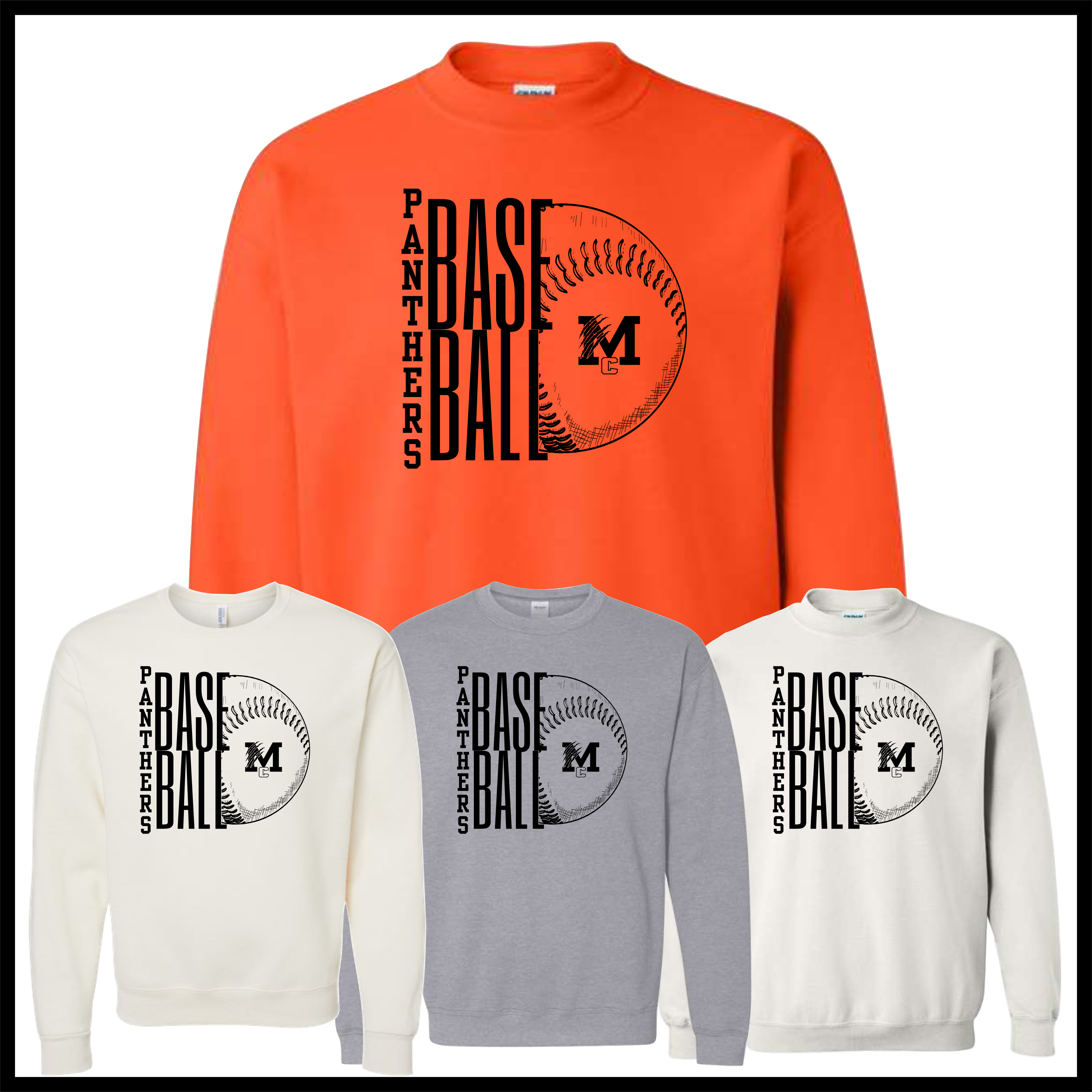 MCYDS STACKED BASEBALL Cotton Blend Crewneck Sweatshirt