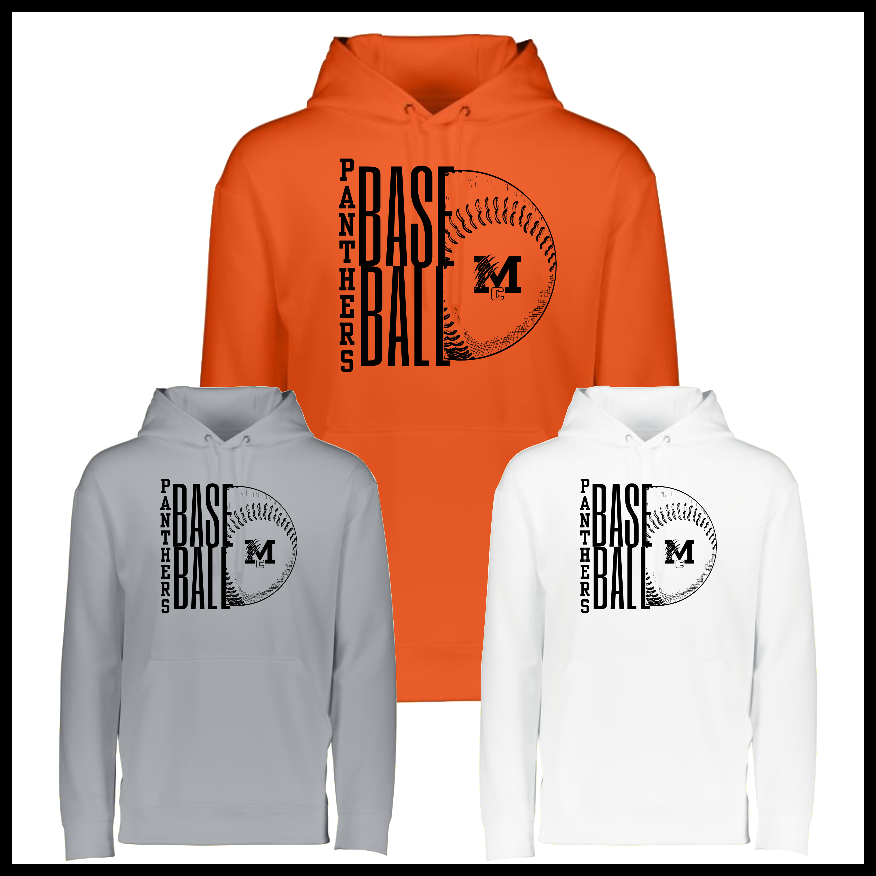 MCYDS STACKED BASEBALL 100% Poly Wicking Hoodie Sweatshirt