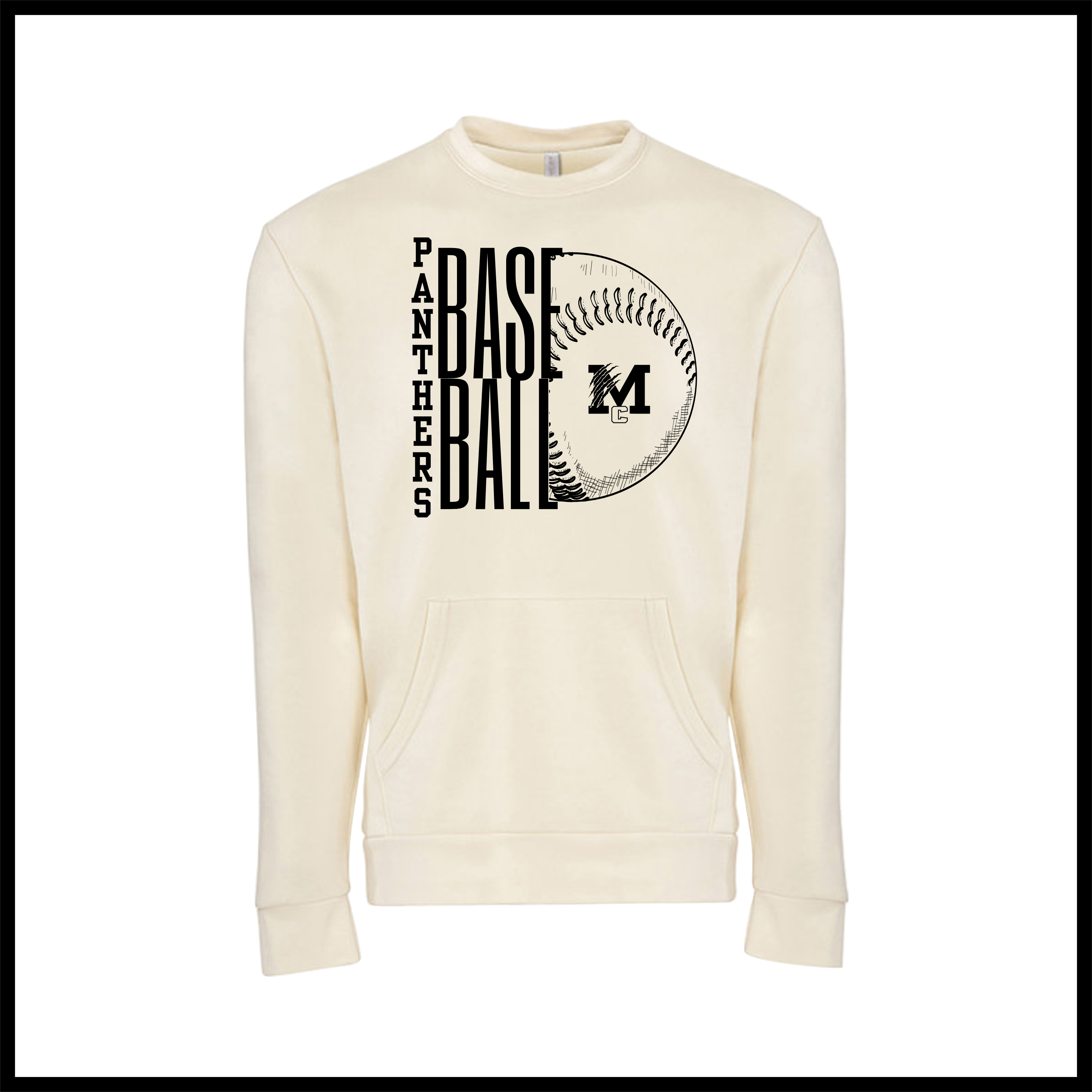 MCYDS STACKED BASEBALL Cotton Blend *POCKET* Crewneck Sweatshirt